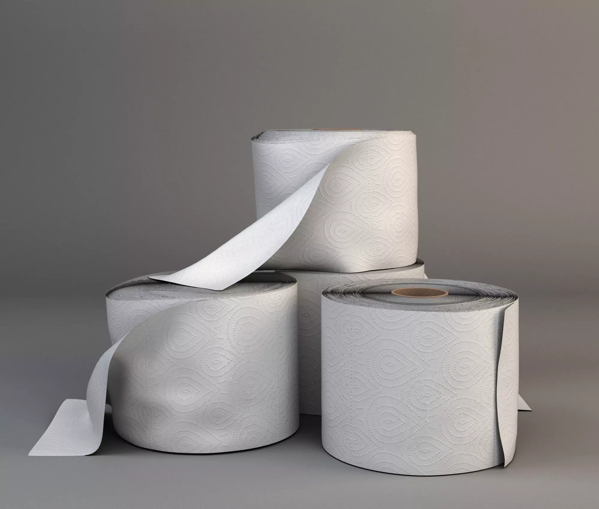 toilet paper rolls Low-poly 3D model