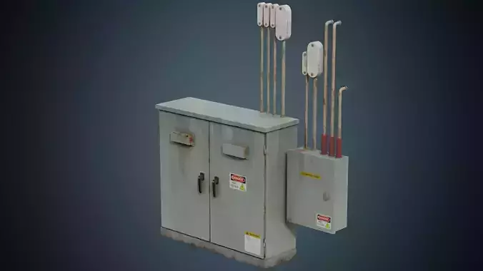 Utility Box 4B Low-poly 3D model
