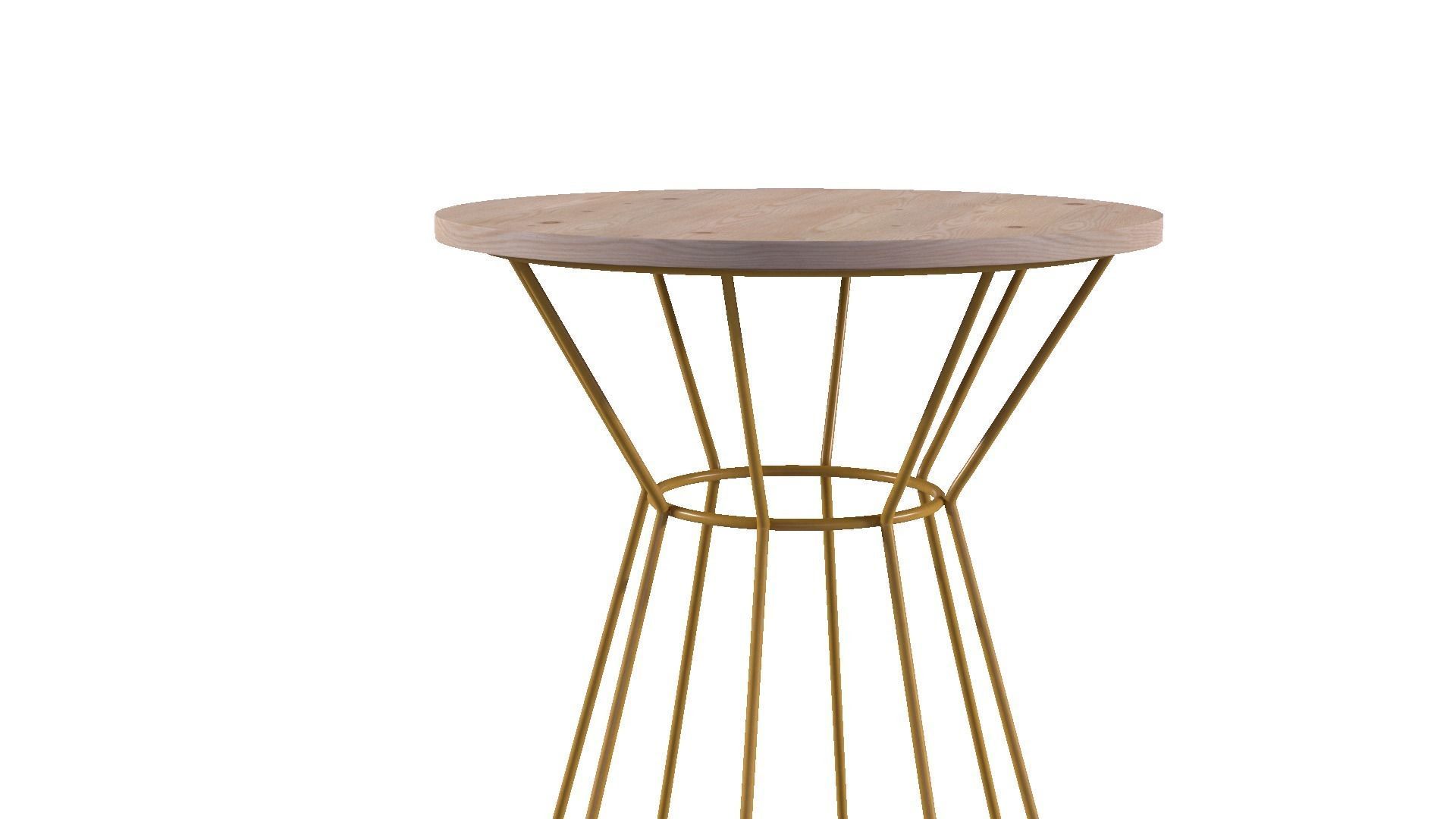 Gretel End Table pine wood finish Low-poly 3D model_3