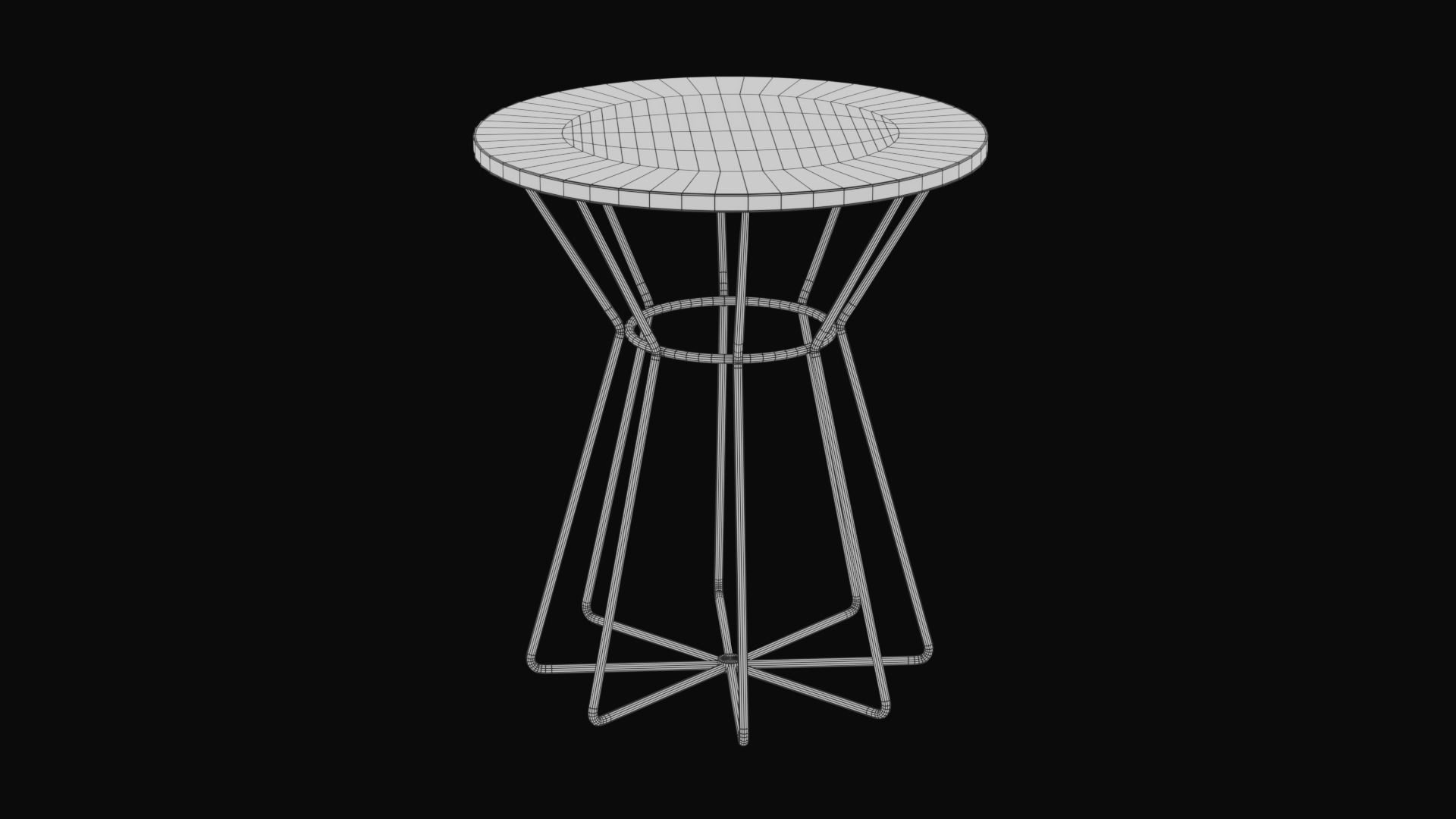 Gretel End Table pine wood finish Low-poly 3D model_7