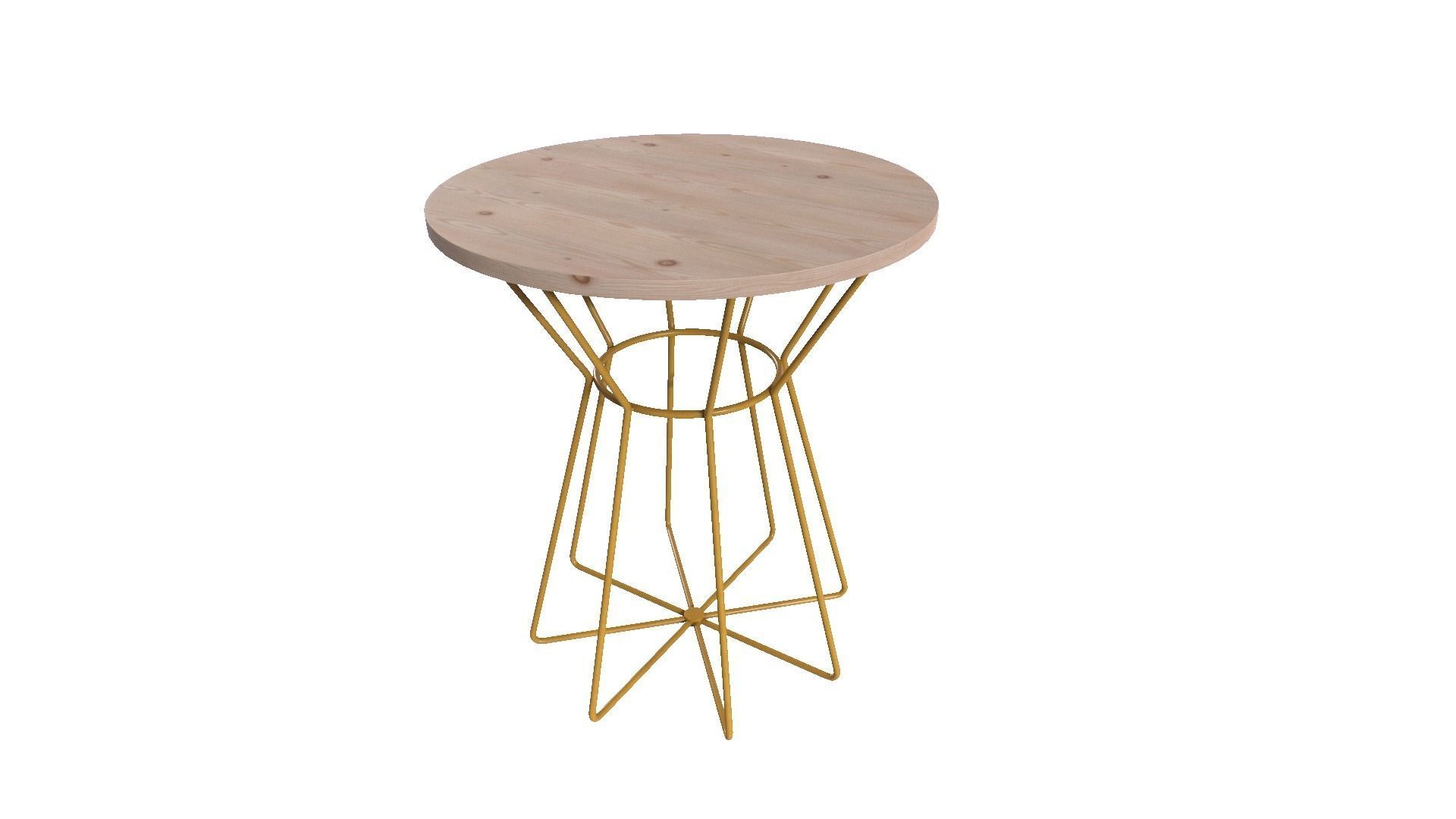 Gretel End Table pine wood finish Low-poly 3D model_4