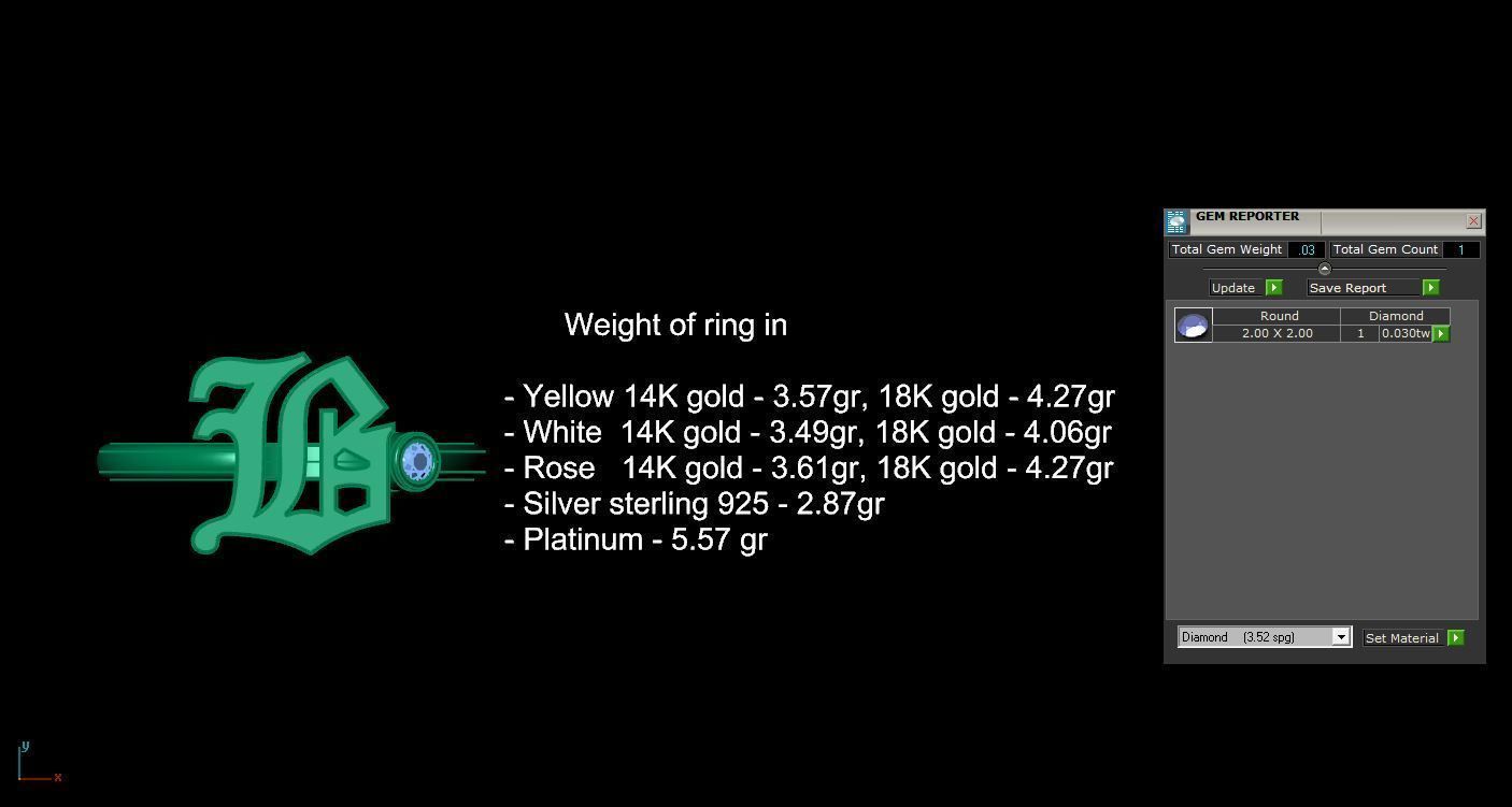 - Old English font ring B 3D print model_12