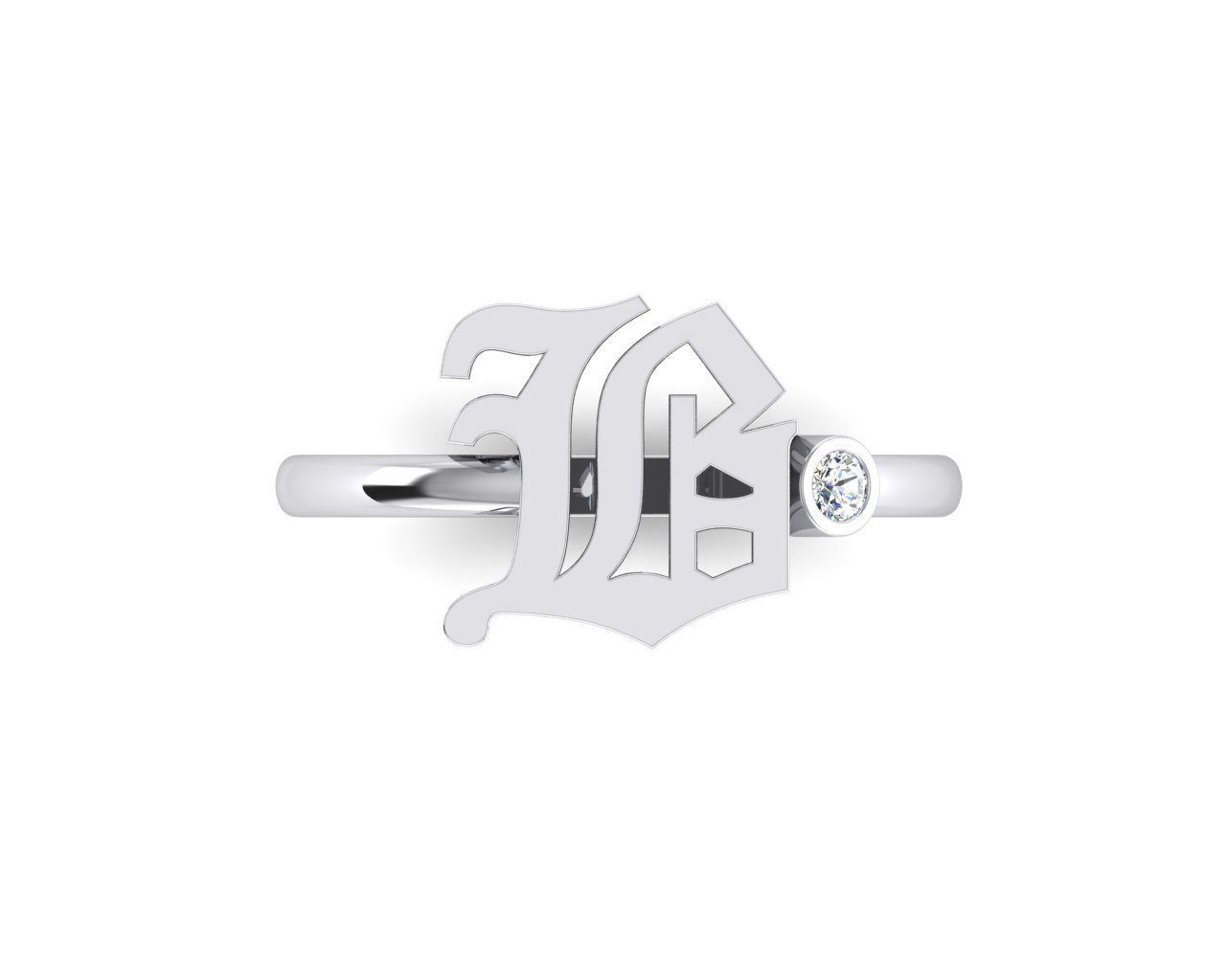 - Old English font ring B 3D print model_4