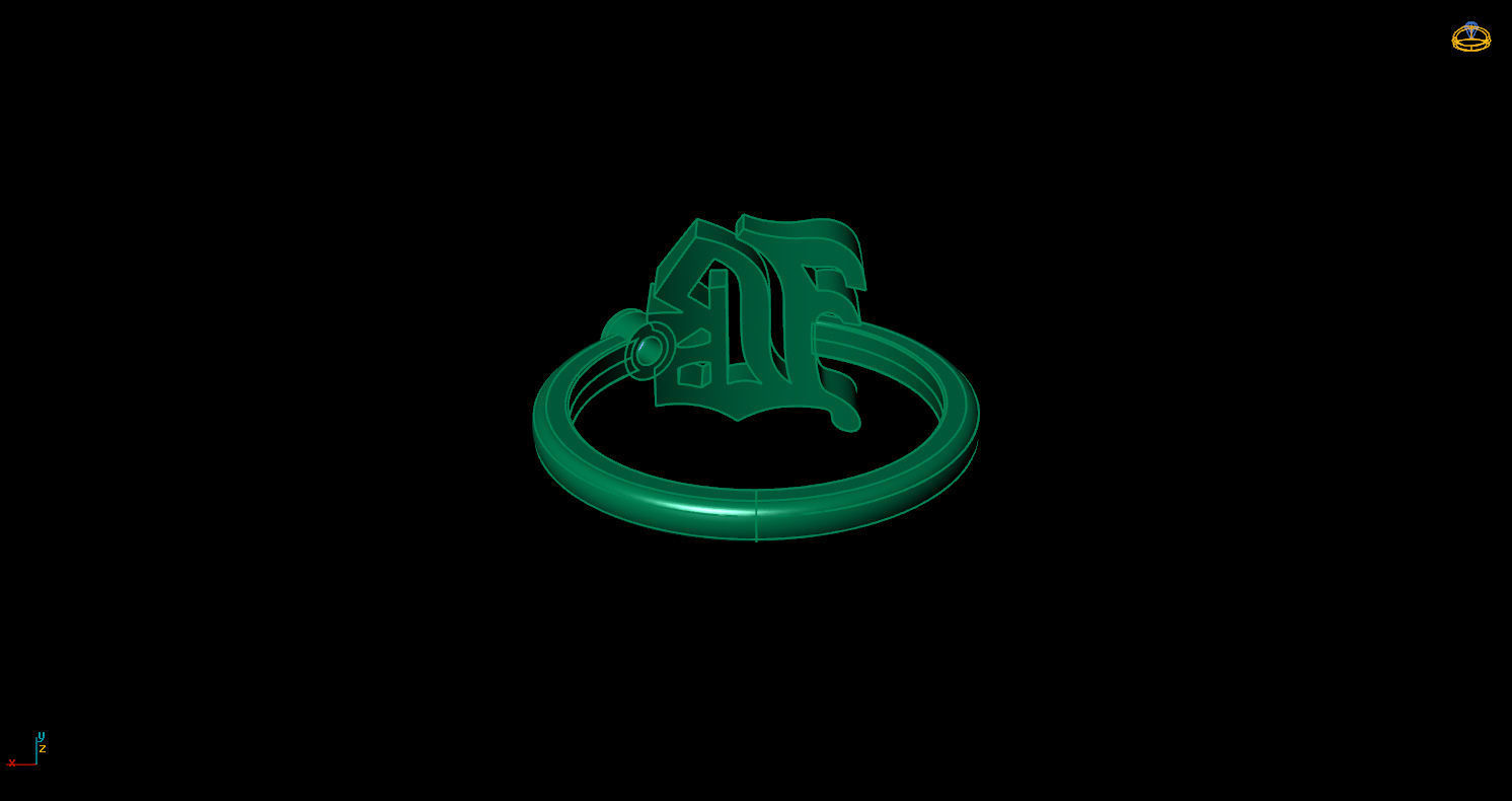 - Old English font ring B 3D print model_10