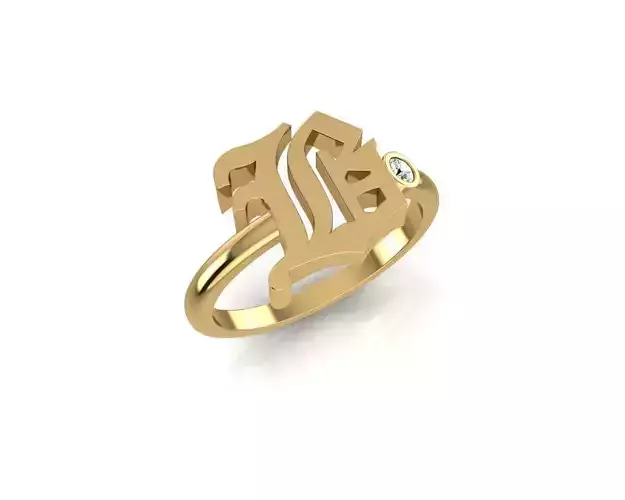 - Old English font ring B 3D print model
