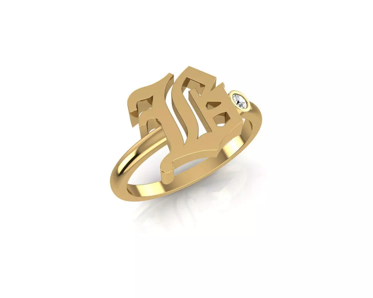 - Old English font ring B 3D print model_0