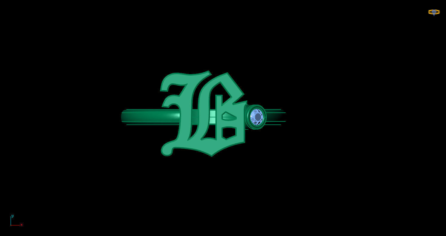 - Old English font ring B 3D print model_6