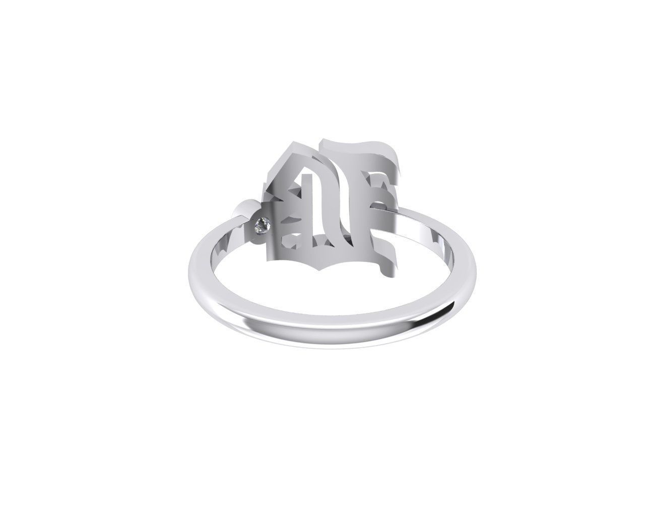 - Old English font ring B 3D print model_5
