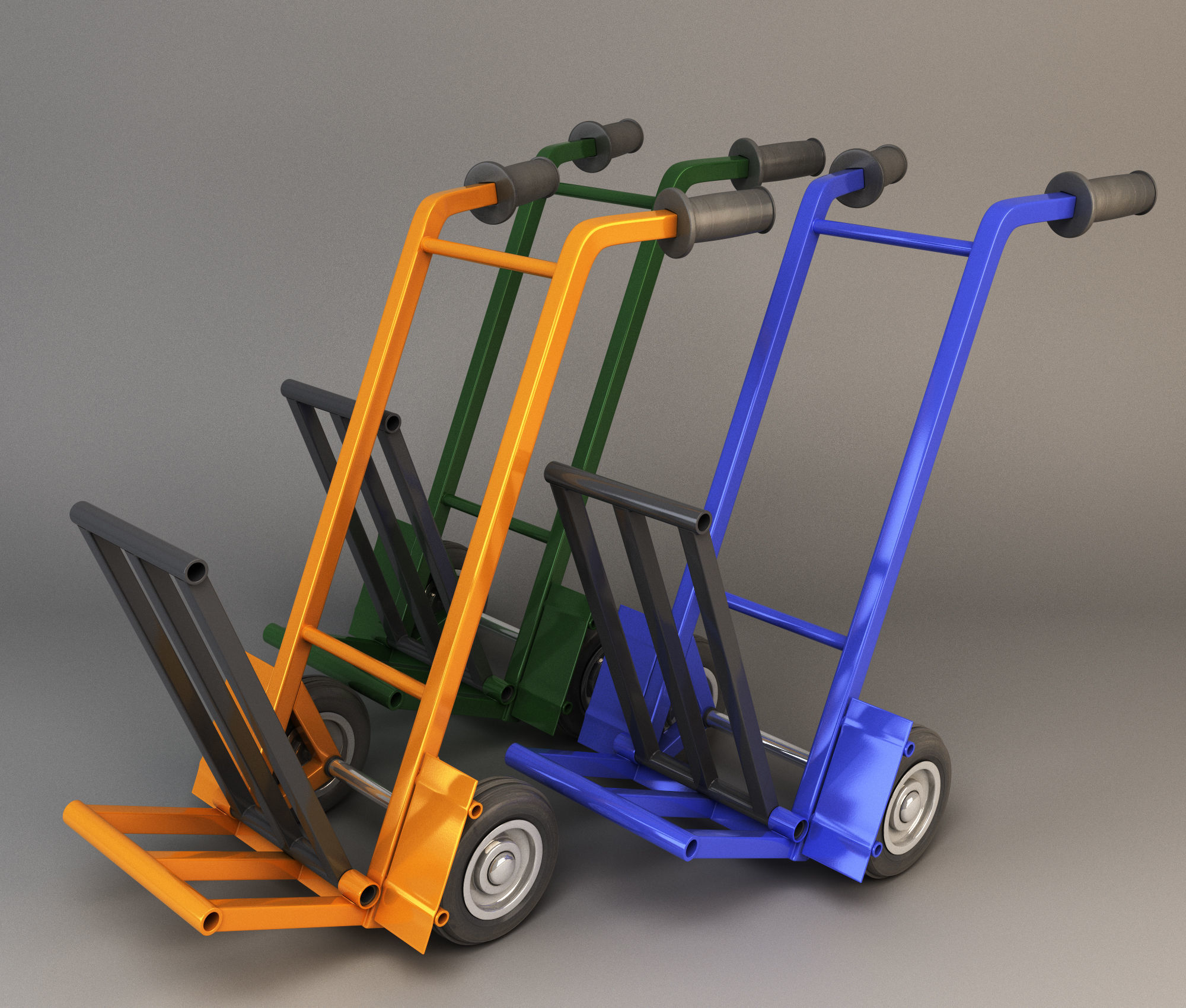 hand trolley Low-poly 3D model_6