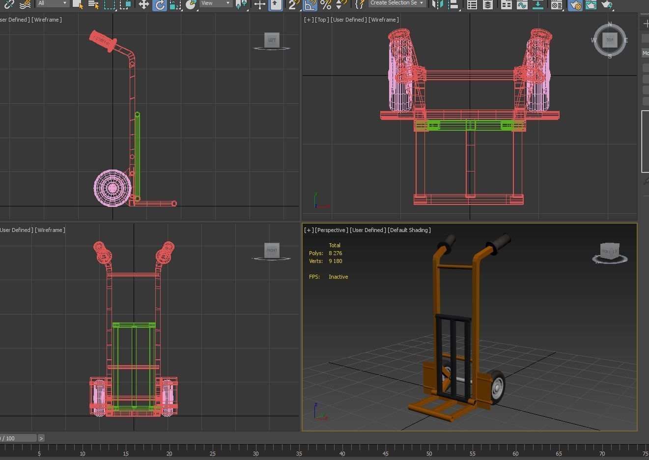 hand trolley Low-poly 3D model_7