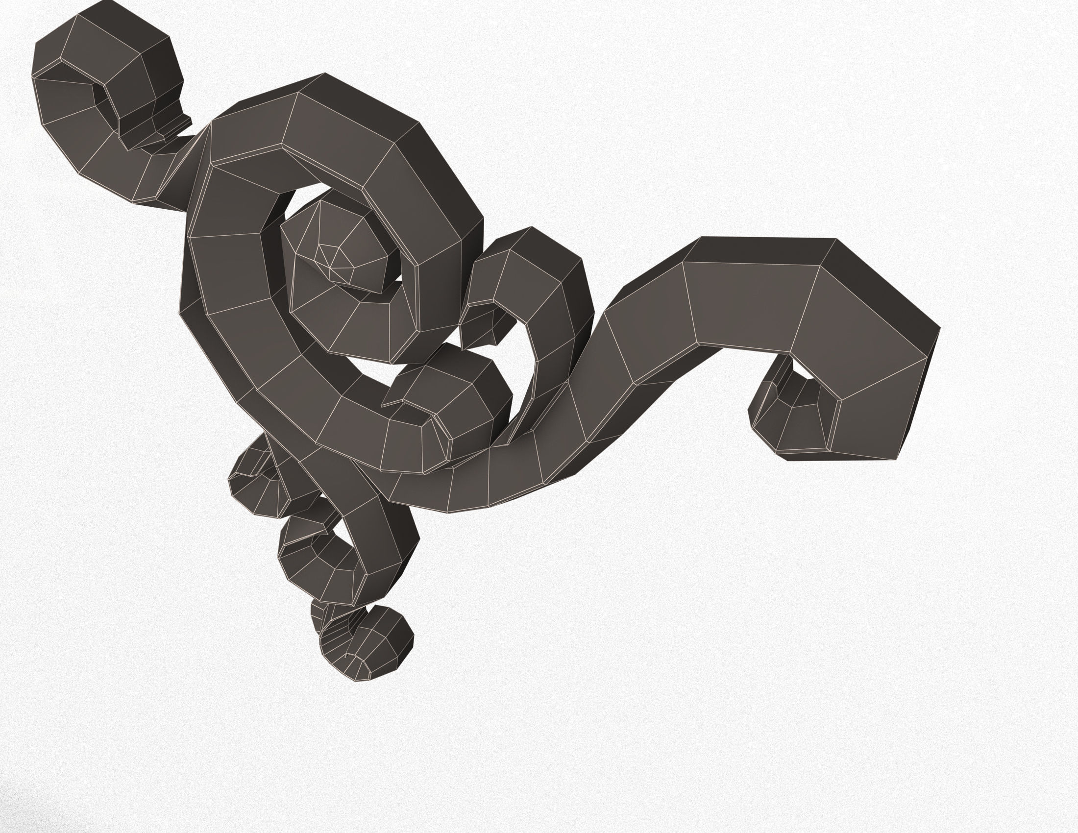 Carving Plaster Molding Decoration CNC Low-poly 3D model_11