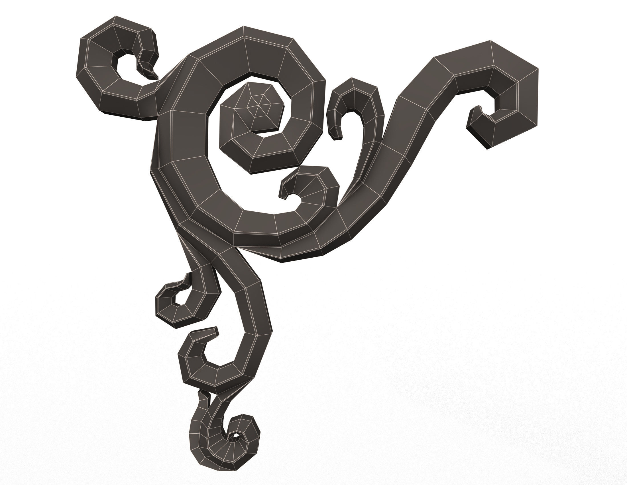 Carving Plaster Molding Decoration CNC Low-poly 3D model_7