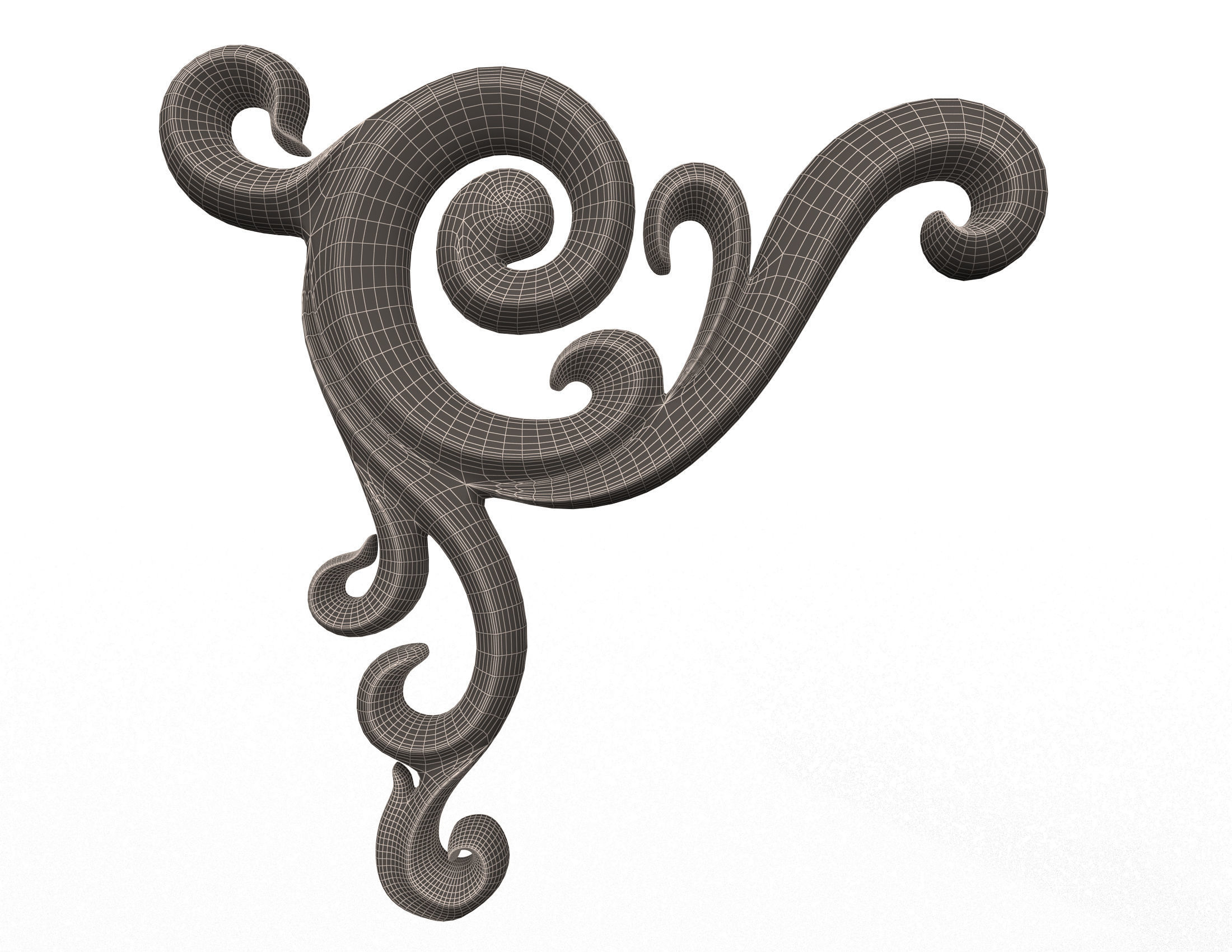 Carving Plaster Molding Decoration CNC Low-poly 3D model_9