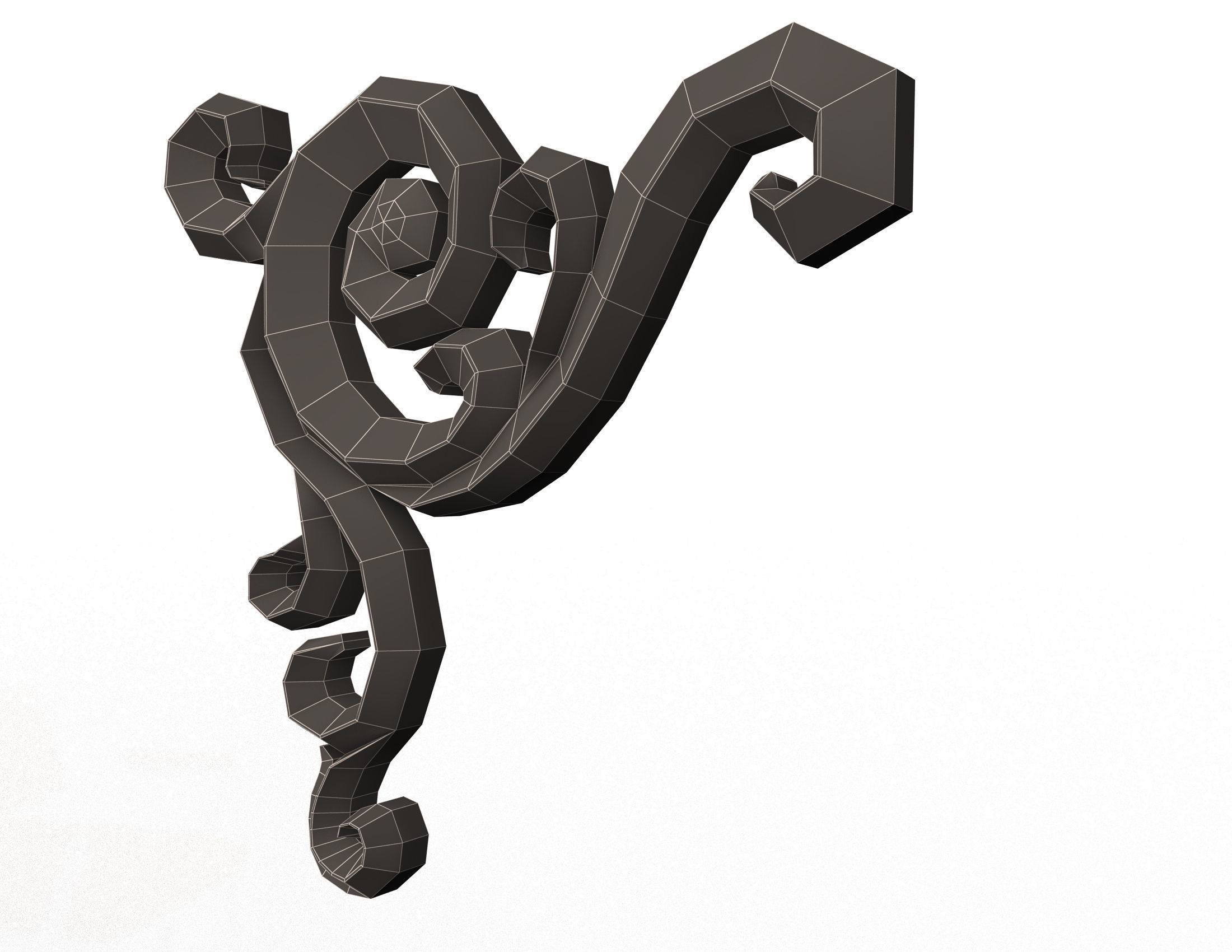 Carving Plaster Molding Decoration CNC Low-poly 3D model_6