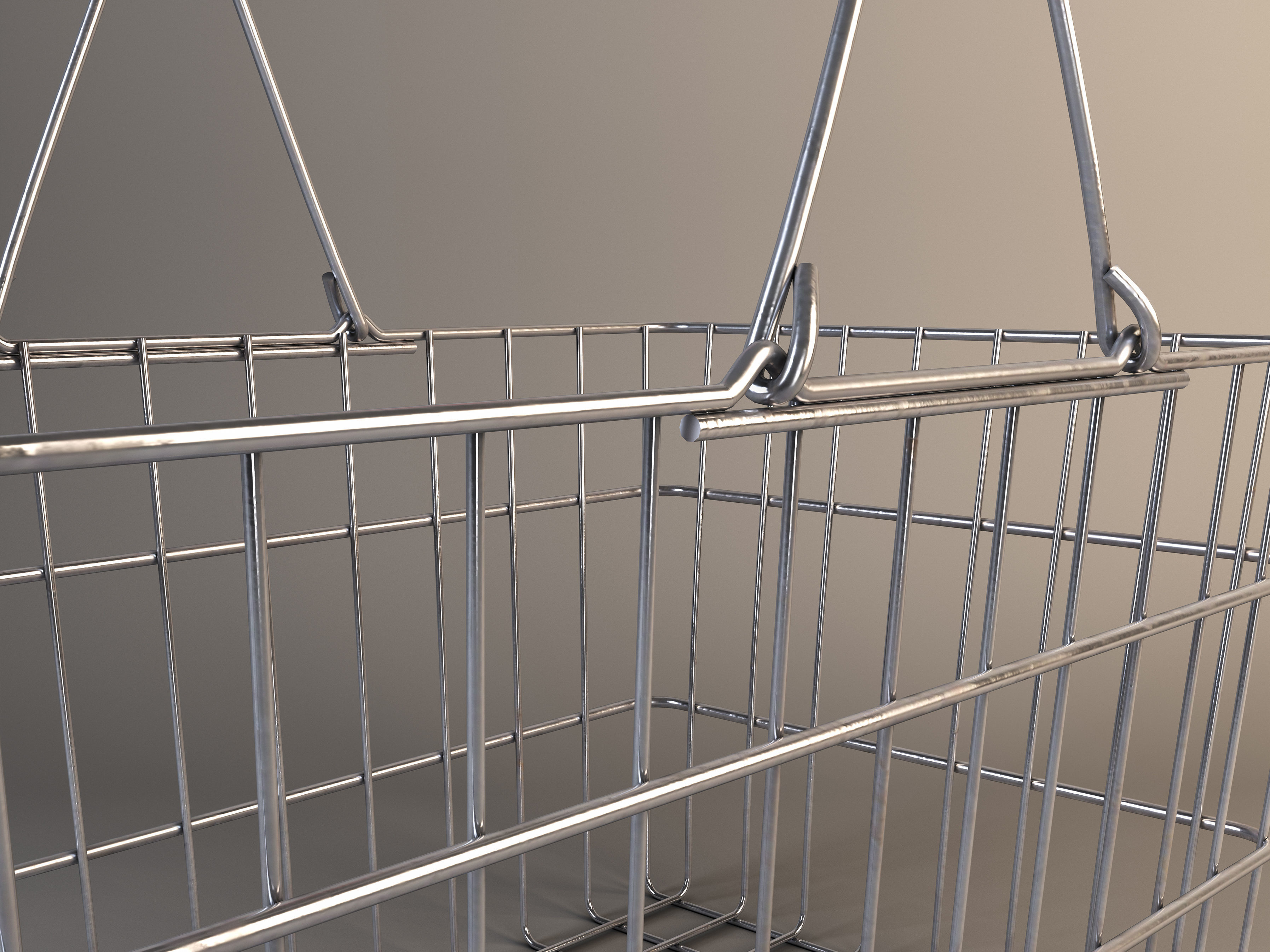shopping basket  Low-poly 3D model_1