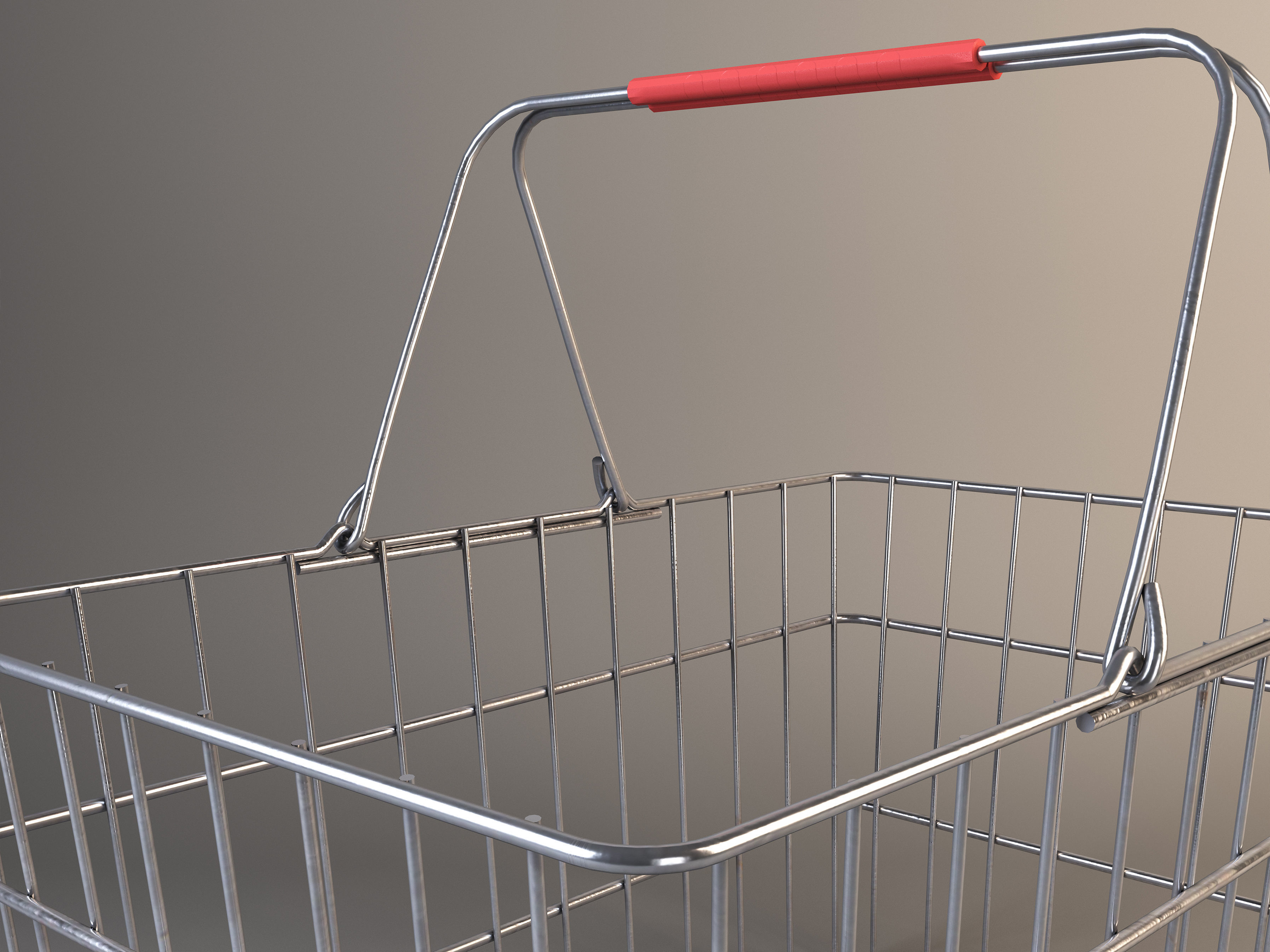 shopping basket  Low-poly 3D model_2