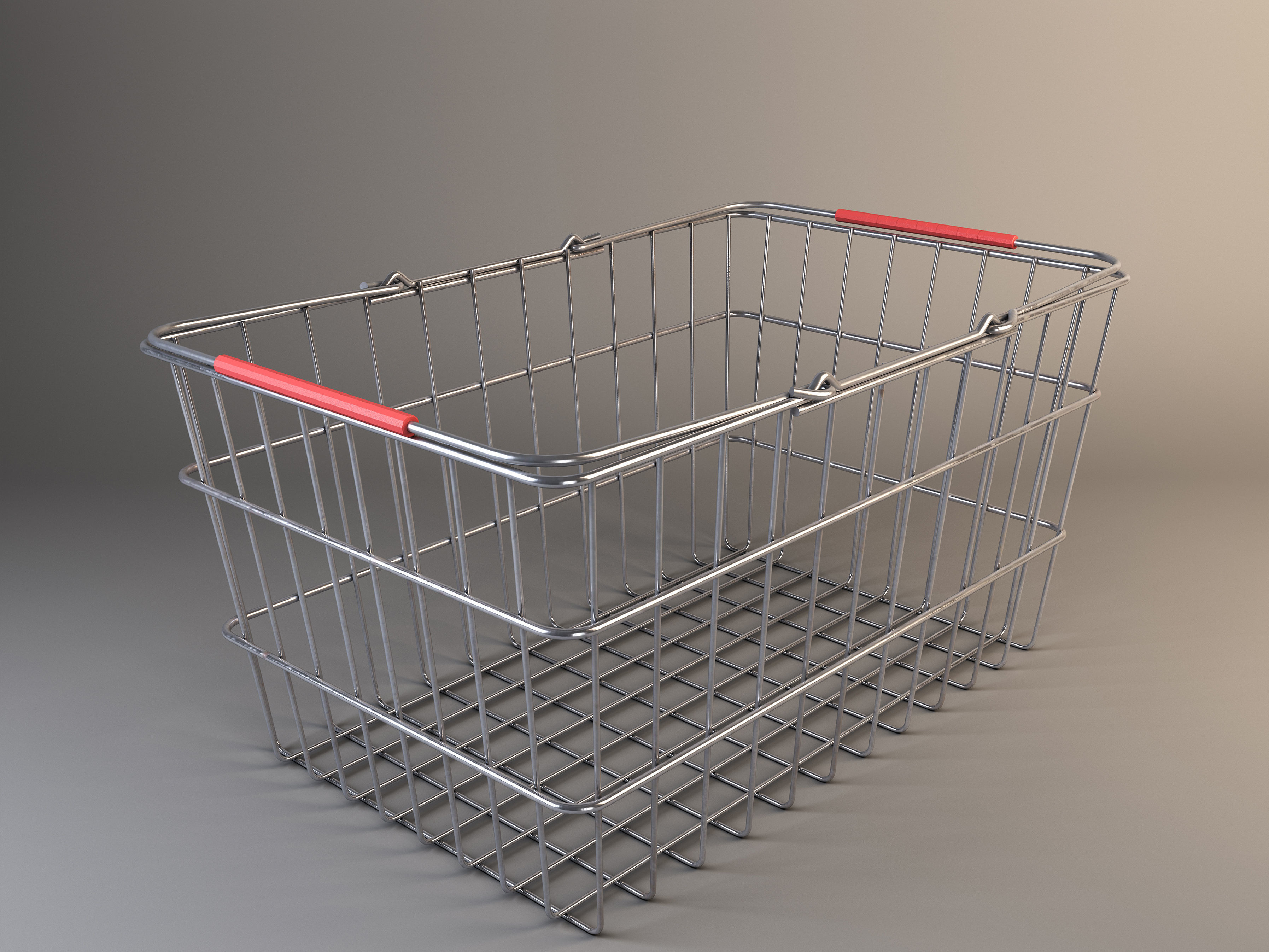 shopping basket  Low-poly 3D model_3