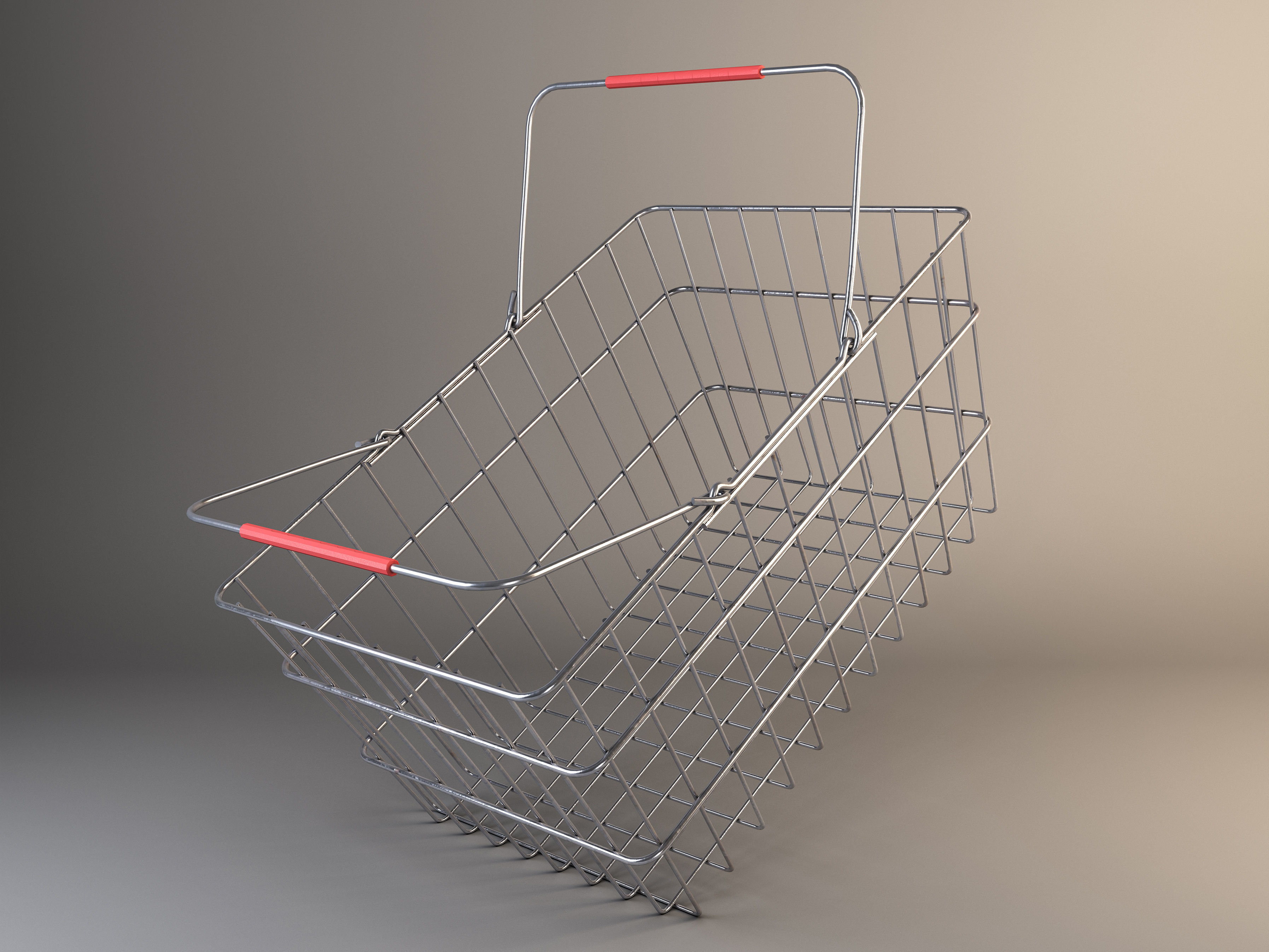 shopping basket  Low-poly 3D model_4