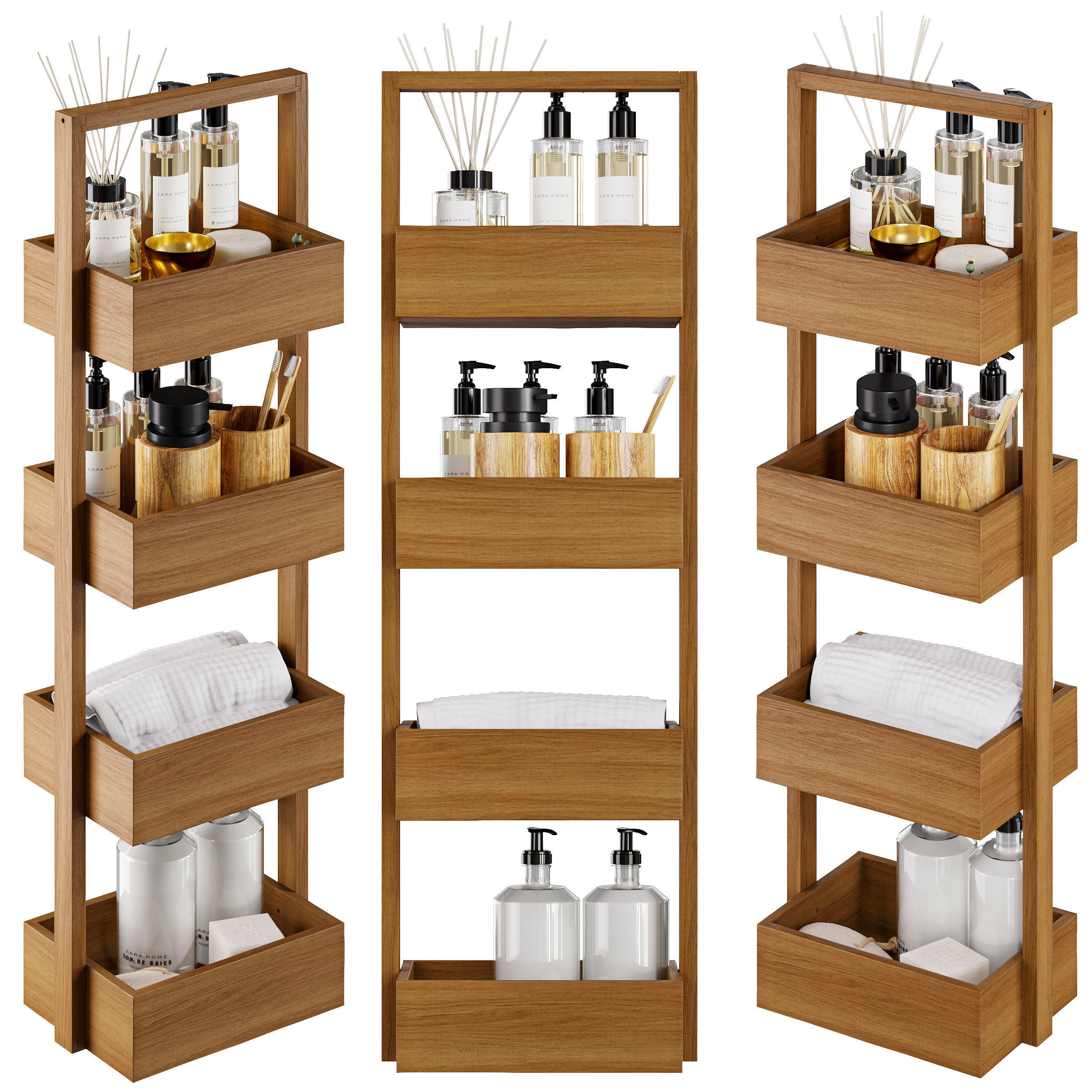 Zara Home Wooden Shelf 3D model CGTrader