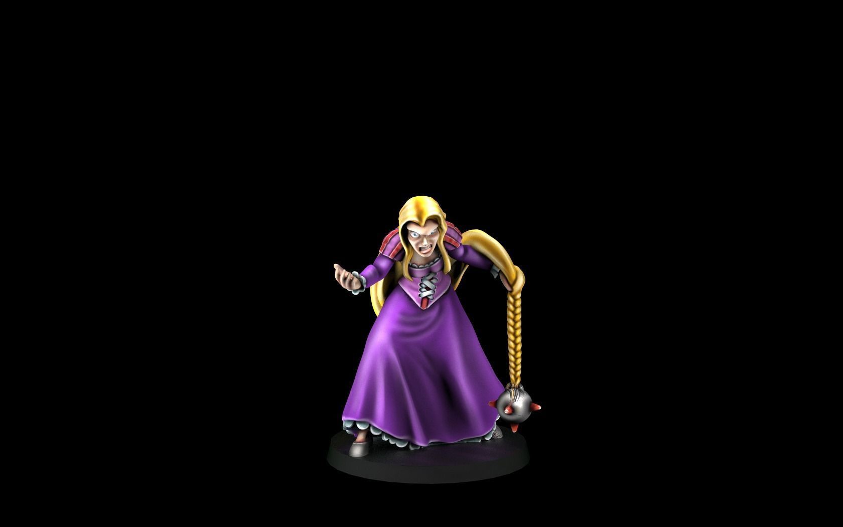 Rapunzel legend of zelda person 3D print model_1