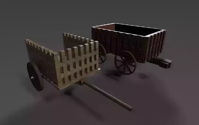 medieval wagons Free 3D model