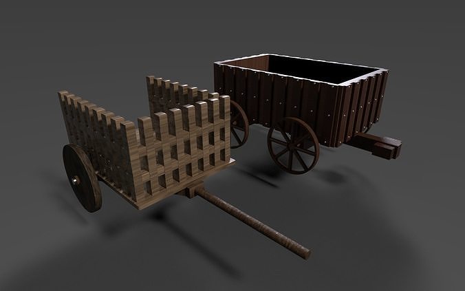 medieval wagons Free 3D model