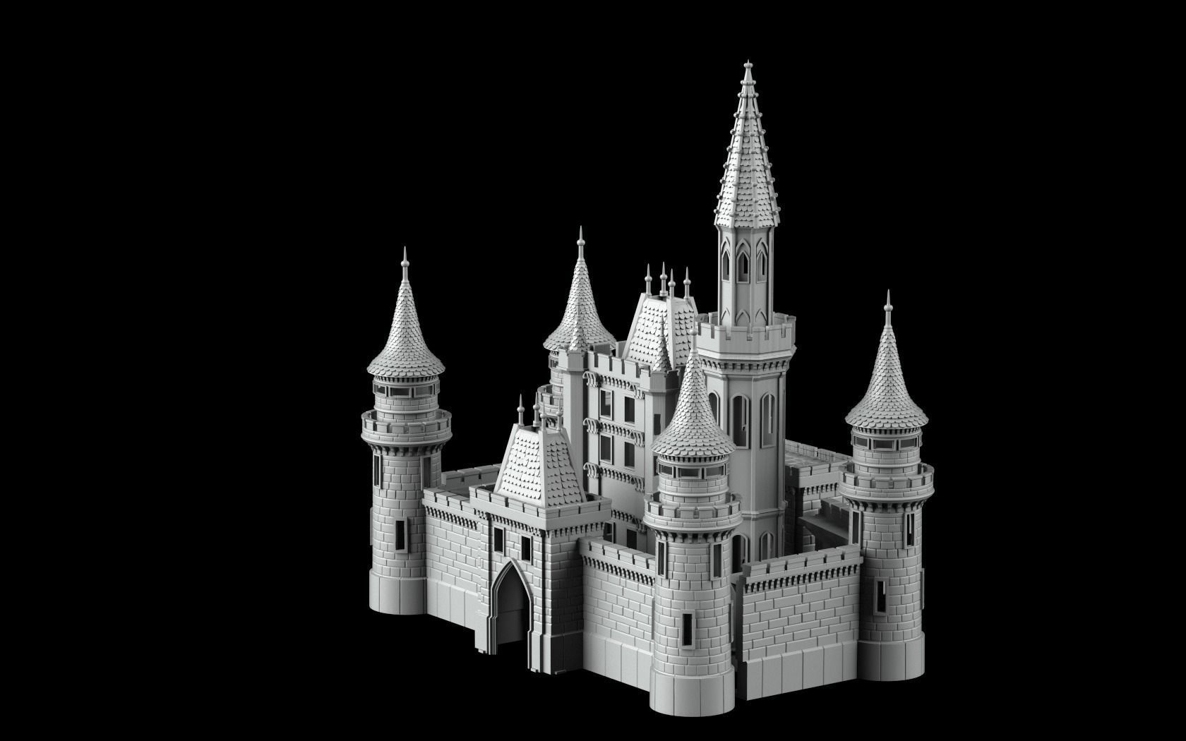 Castle-Stadium cinderella castle 3D print model_1