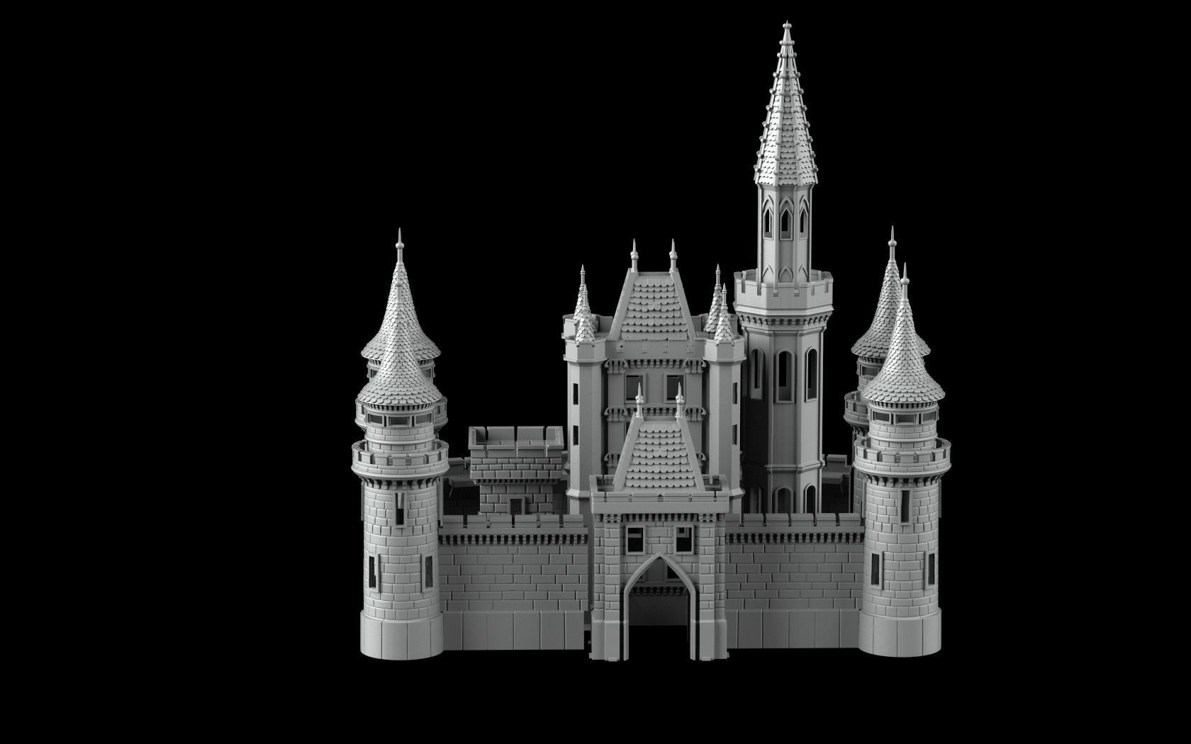 Castle-Stadium cinderella castle 3D print model_2