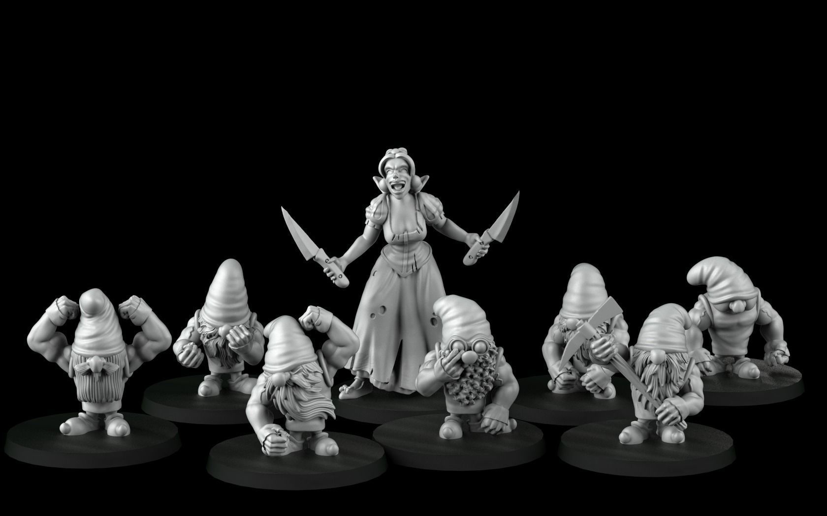 Seven Dwarf Complete Team 3D print model_4