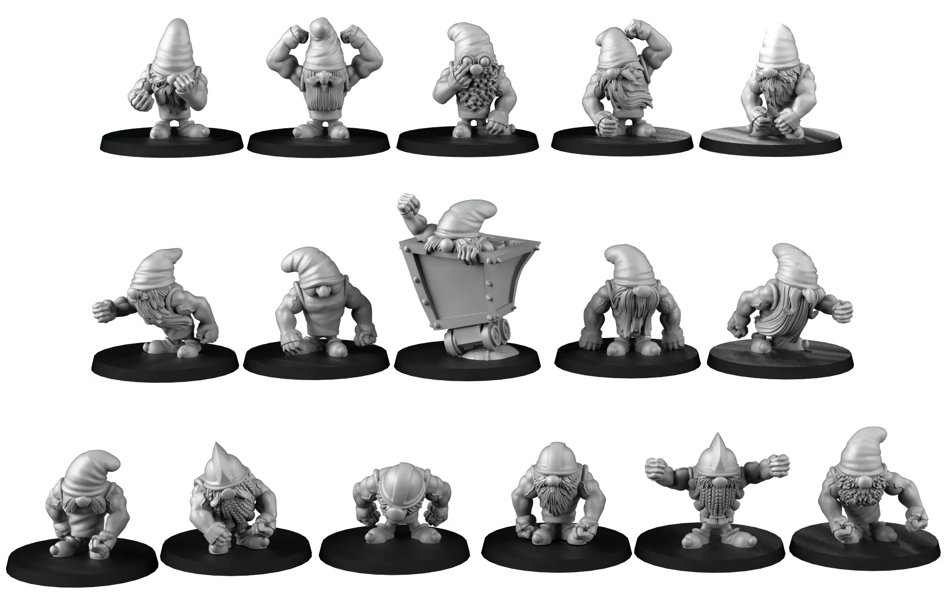 Seven Dwarf Complete Team 3D print model_0