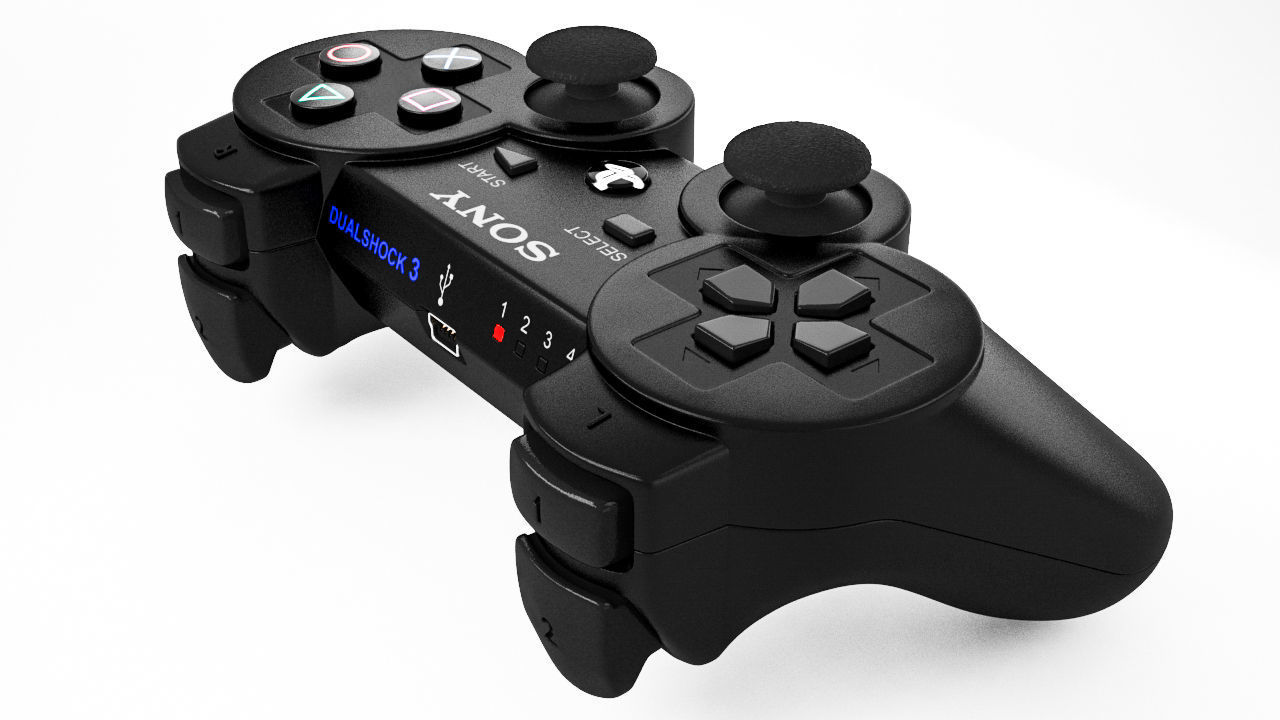 Sony PlayStation Dualshock 3 wireless controller 3D model_1