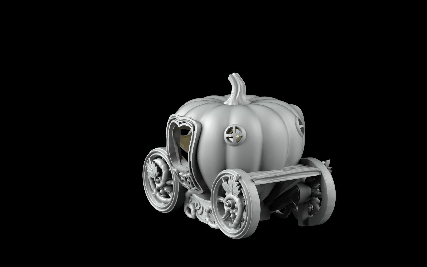 Pumpkin Wagon 3D print model_2
