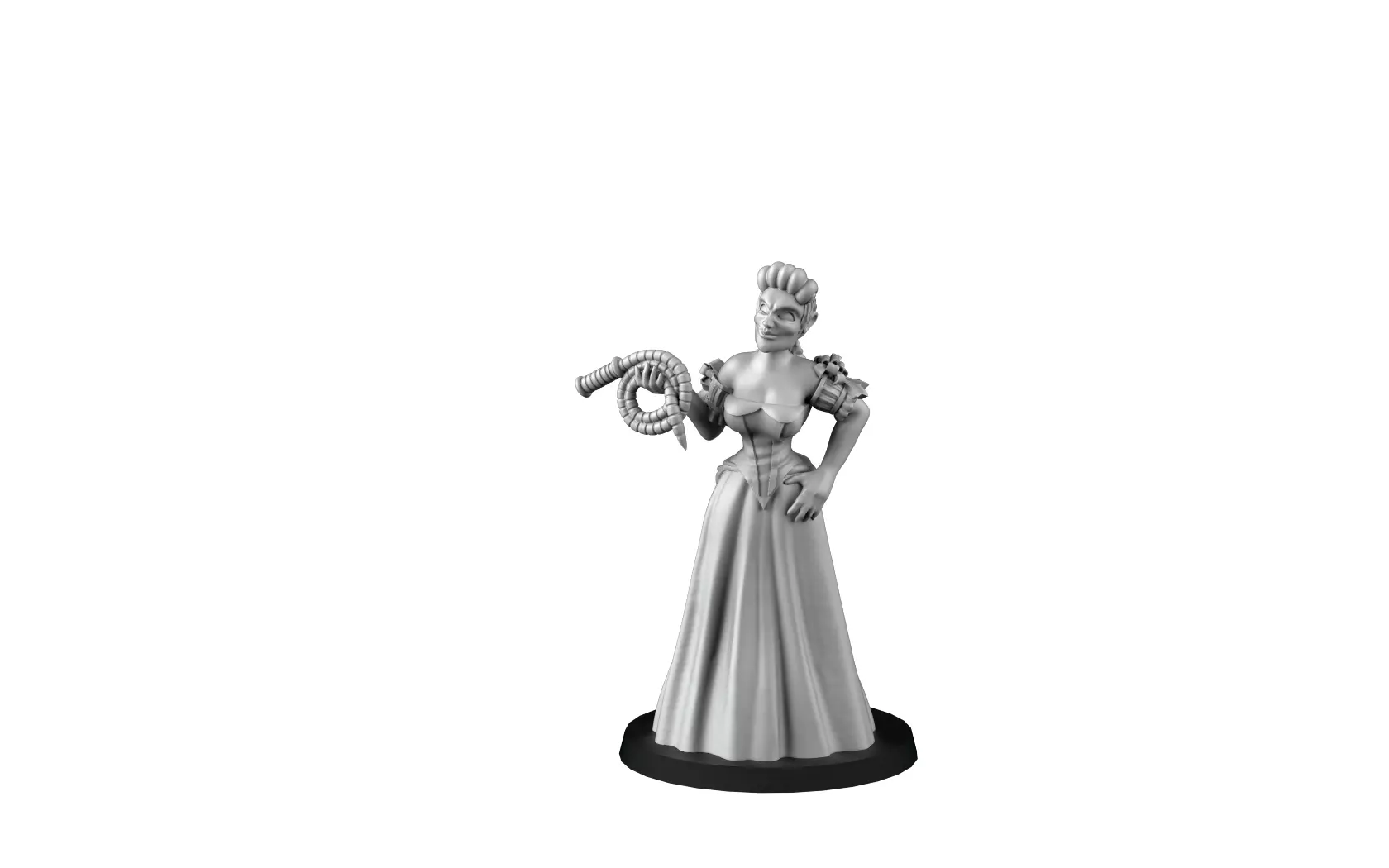 Sissi statue of woman in dress 3D print model_0