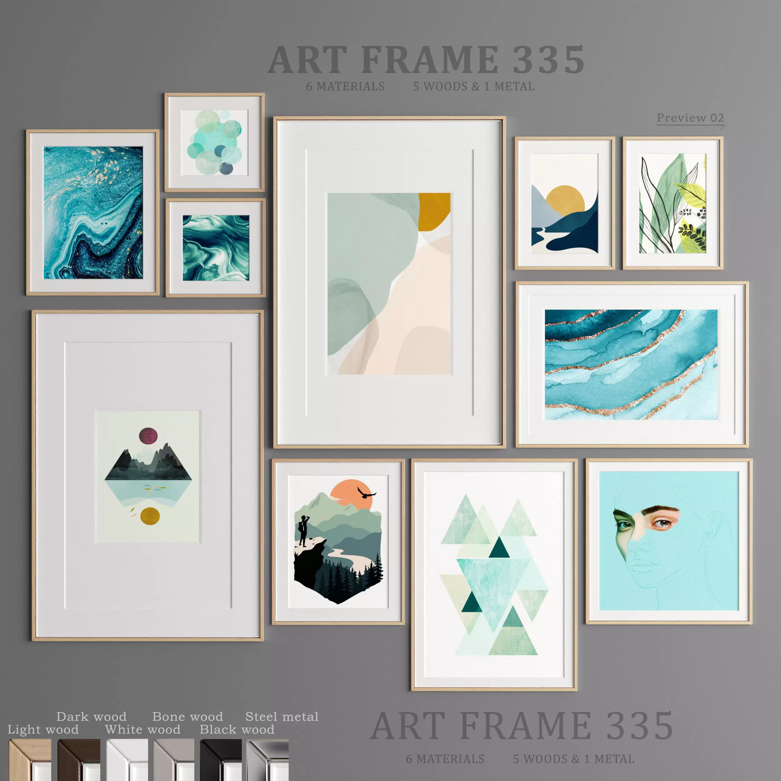 Art Frame 335 Low-poly 3D model_0