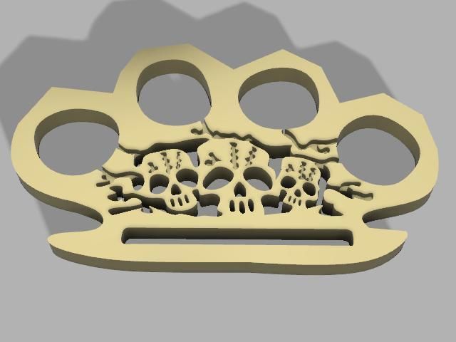 Skull Brass Knuckles handle 3D model 3D printable | CGTrader
