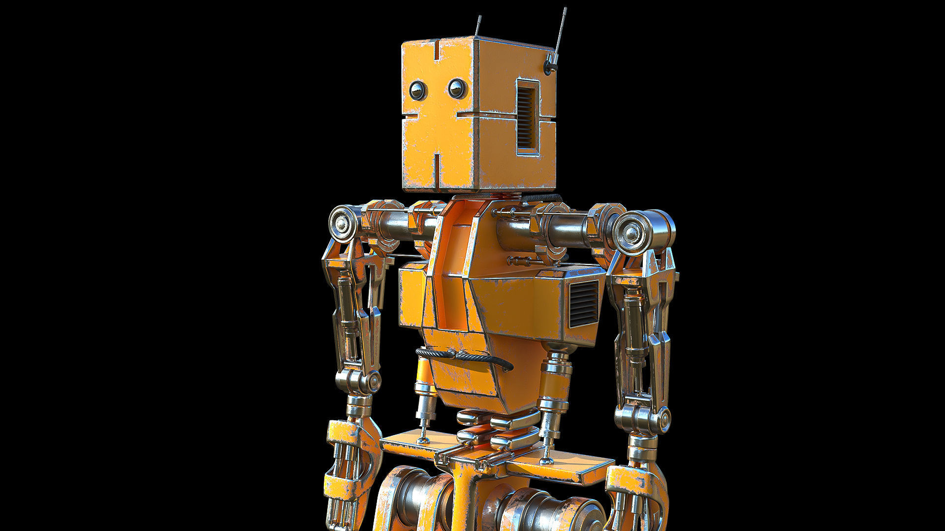 Robot orange 3D model_3
