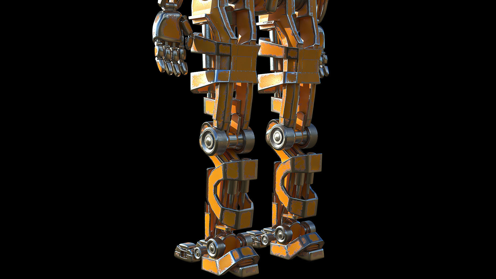 Robot orange 3D model_7