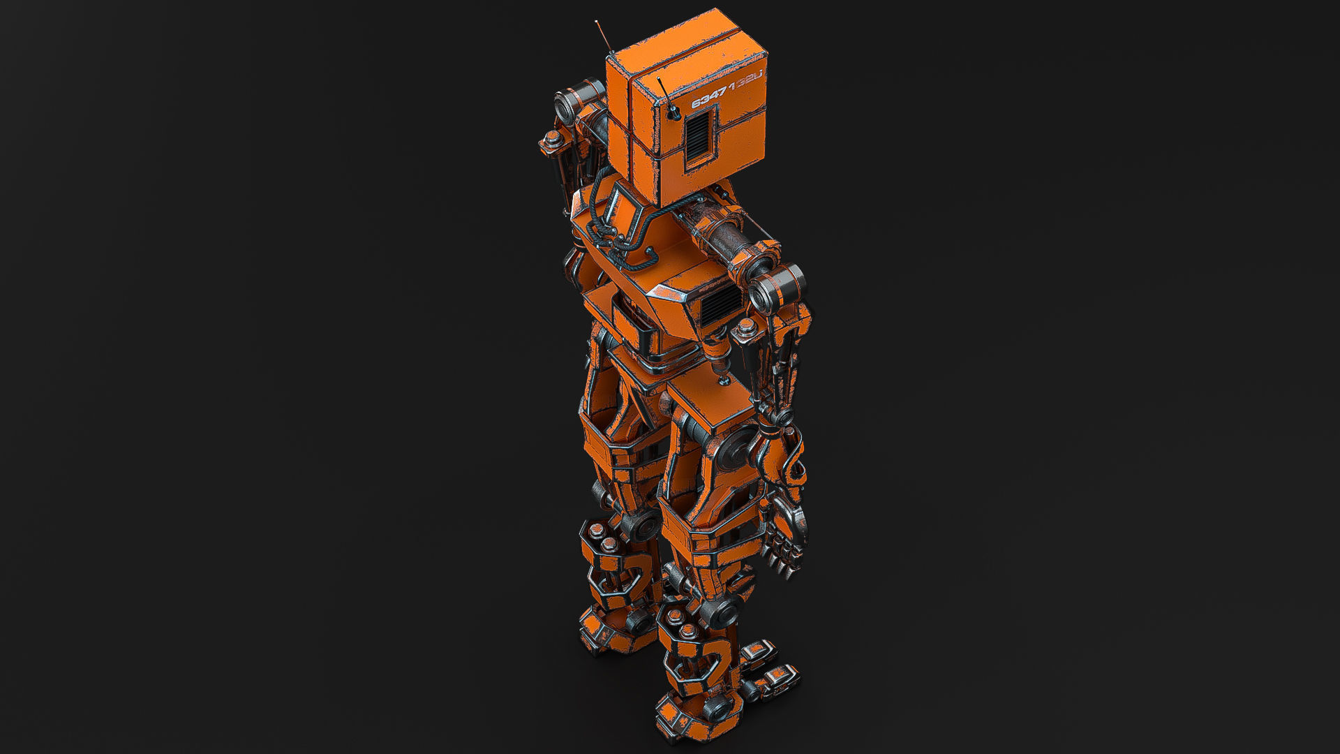 Robot orange 3D model_1