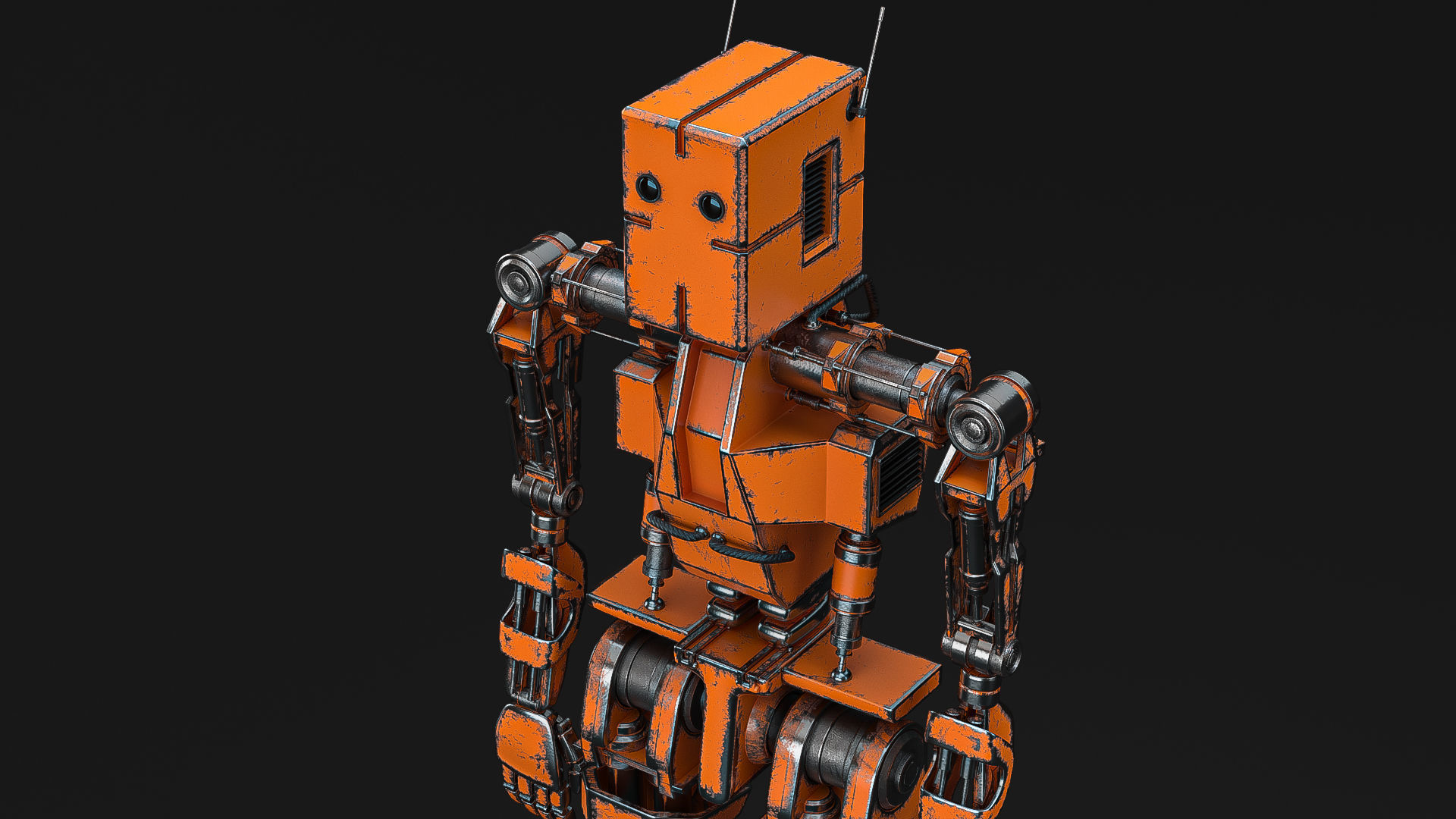 Robot orange 3D model_2
