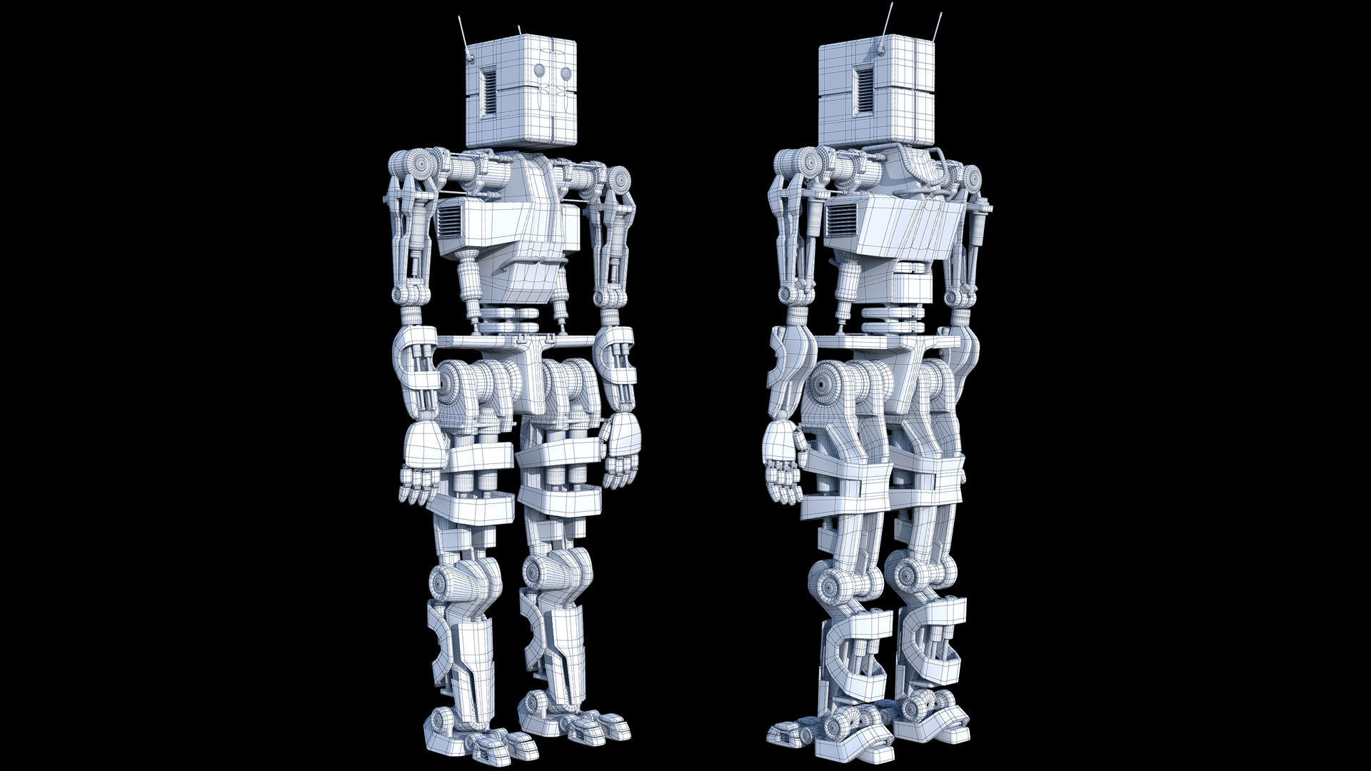 Robot orange 3D model_12