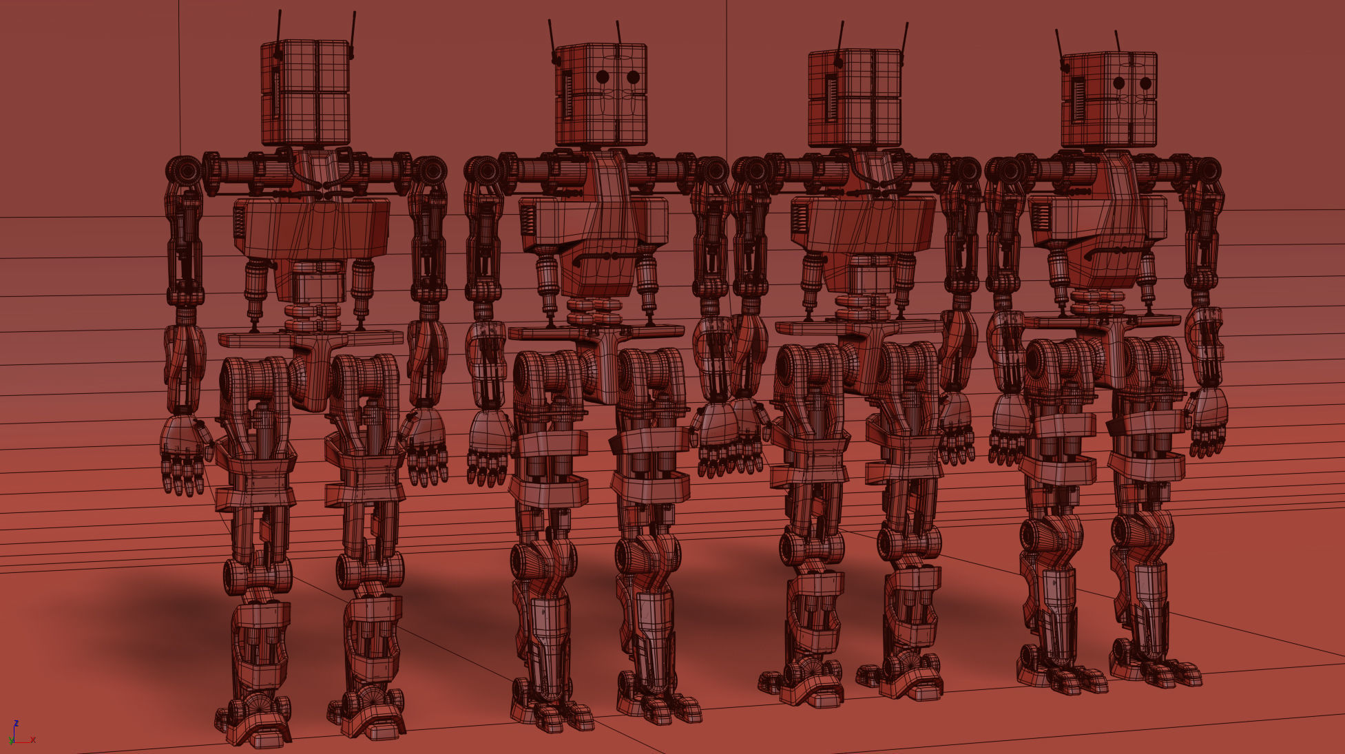 Robot orange 3D model_11