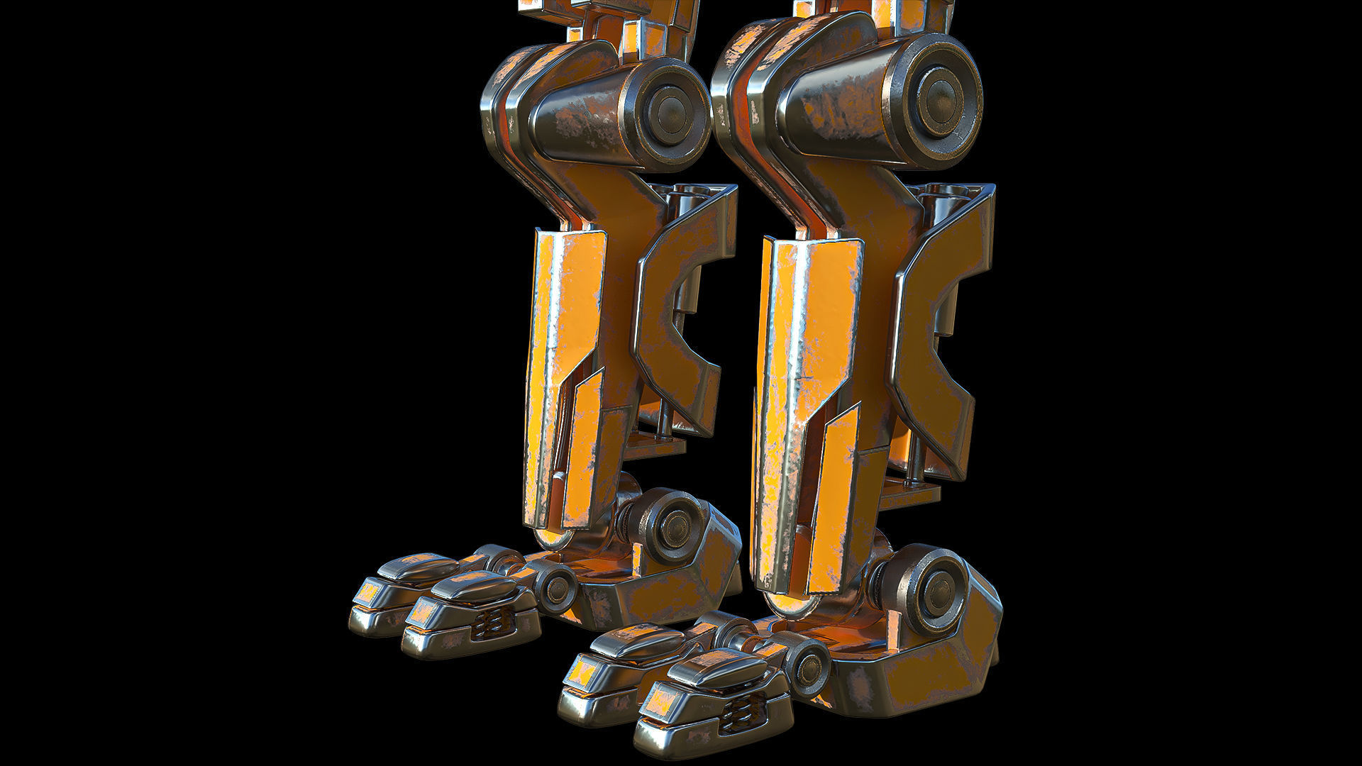 Robot orange 3D model_5