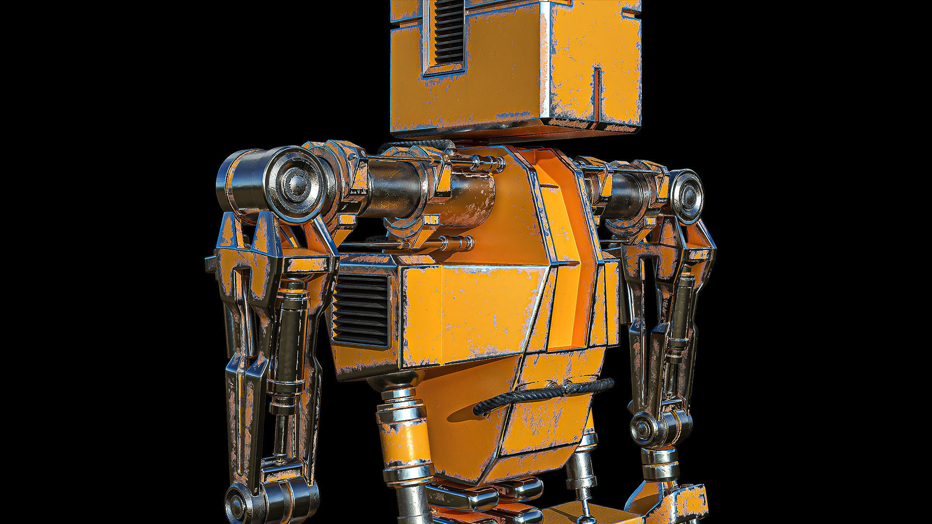 Robot orange 3D model_6