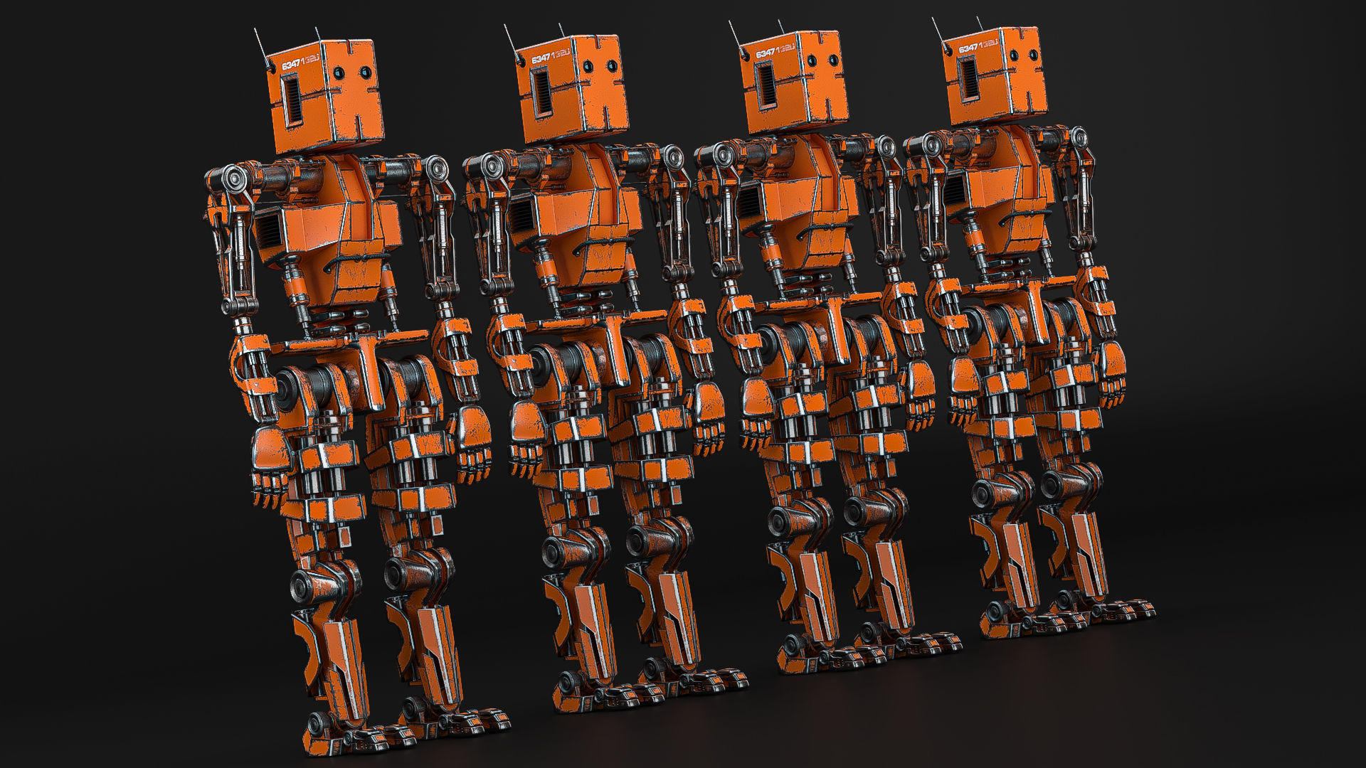 Robot orange 3D model_10
