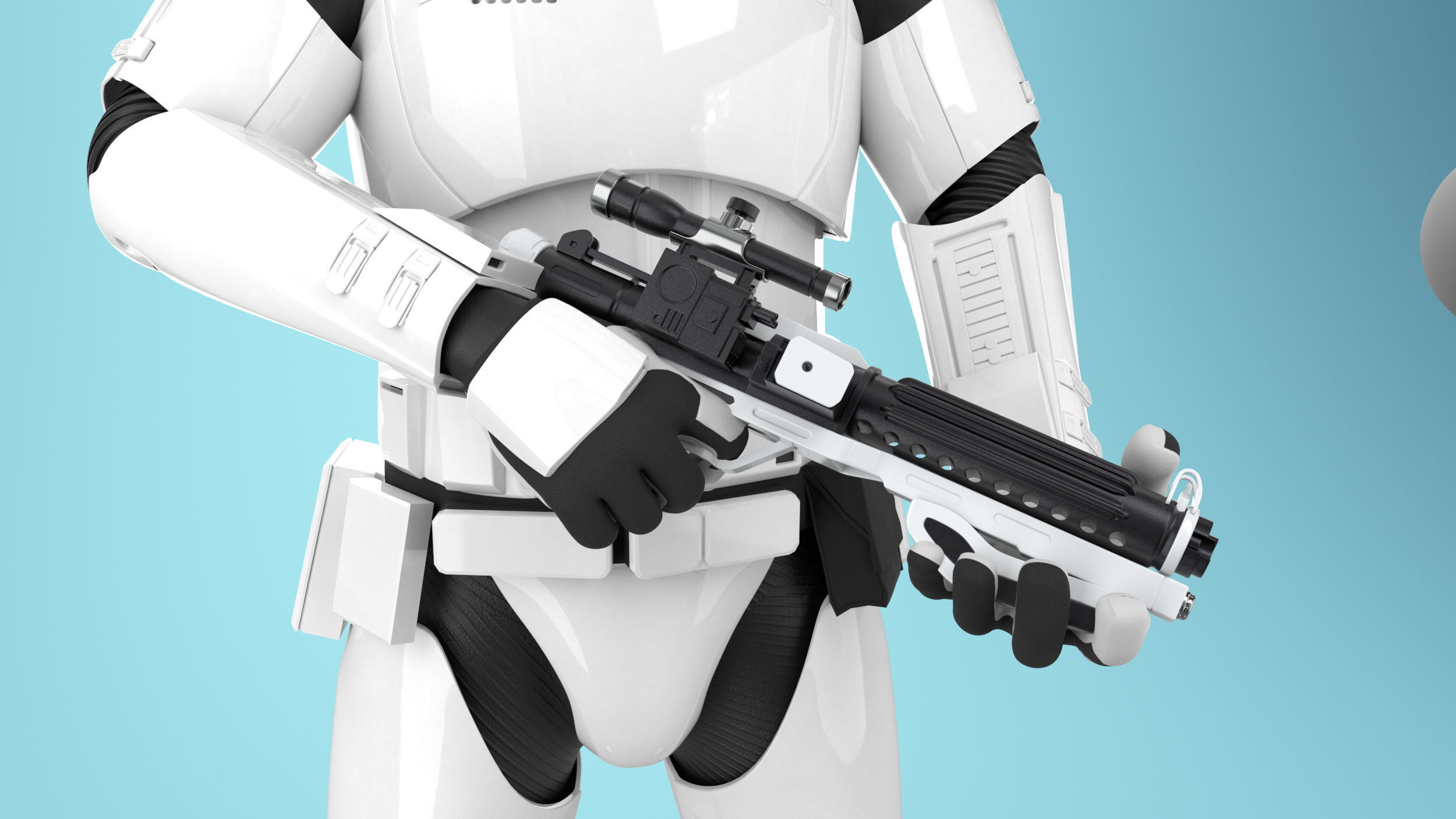 StormTrooper First Order Rigged 3D model_12