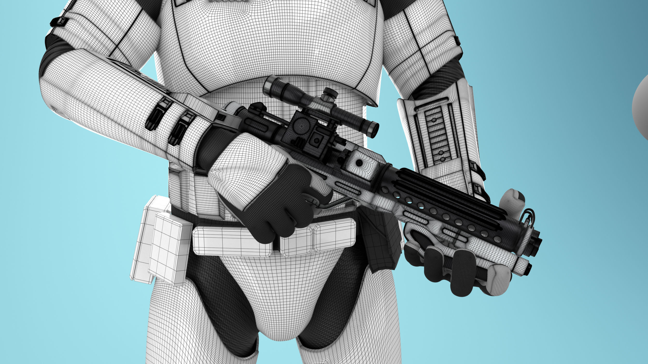 StormTrooper First Order Rigged 3D model_22