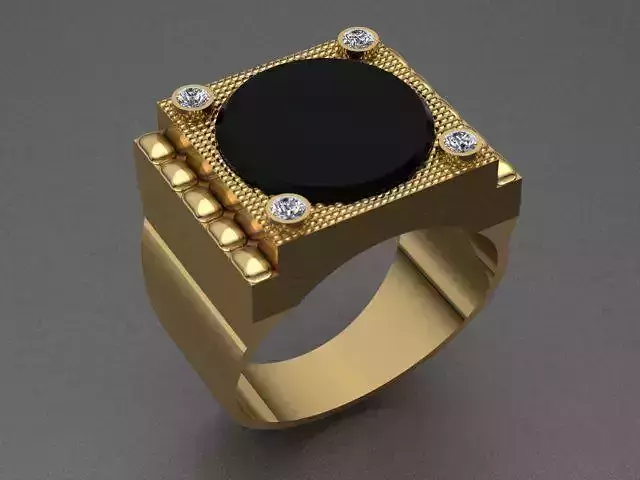 Luxury Diamond Onyx Men Ring