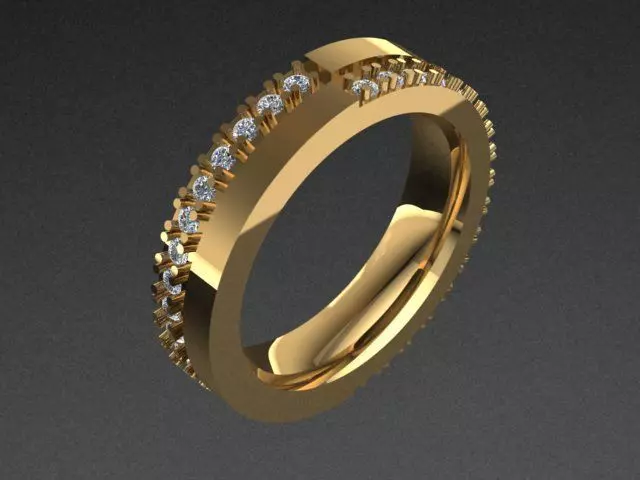 Engagement Diamond Band Ring 3D print model