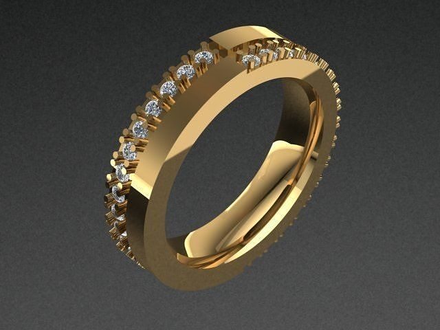 Engagement Diamond Band Ring  3D print model