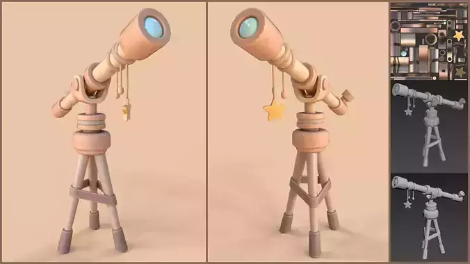 Stylized Cartoony Telescope